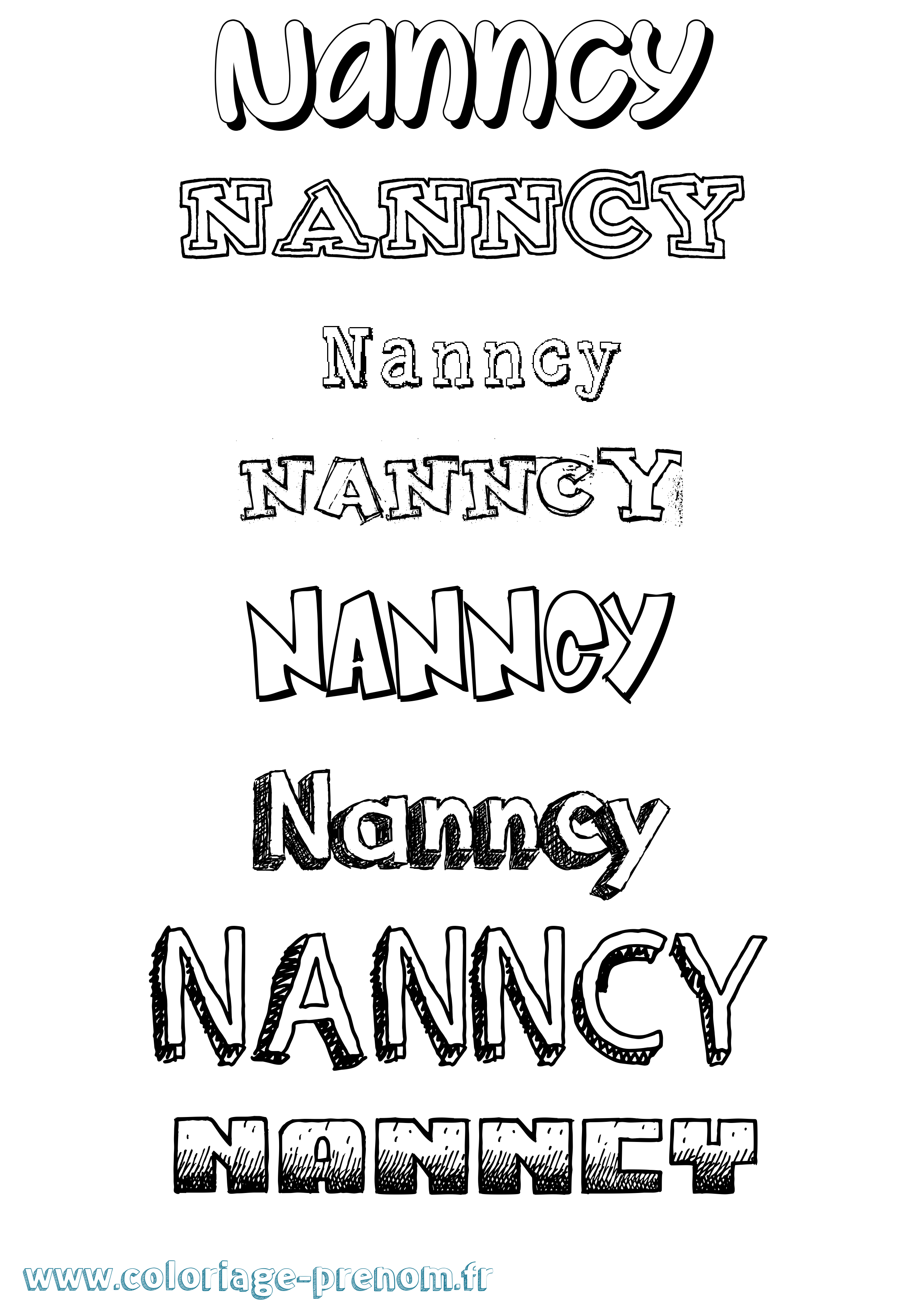 Coloriage Nanncy Dessiné Coloriage prénom Nanncy Dessiné