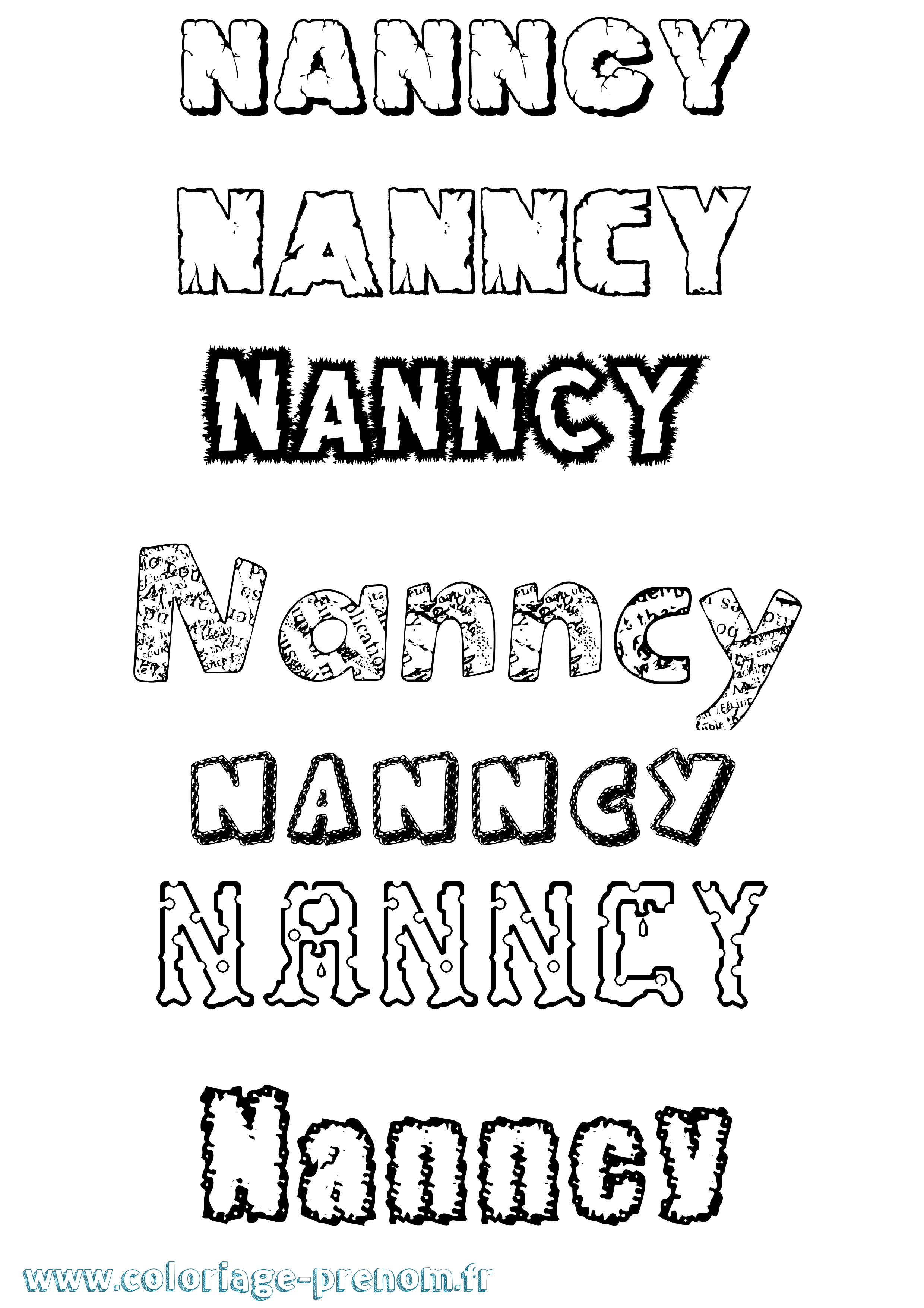 Coloriage Nanncy Destructuré Coloriage prénom Nanncy Destructuré