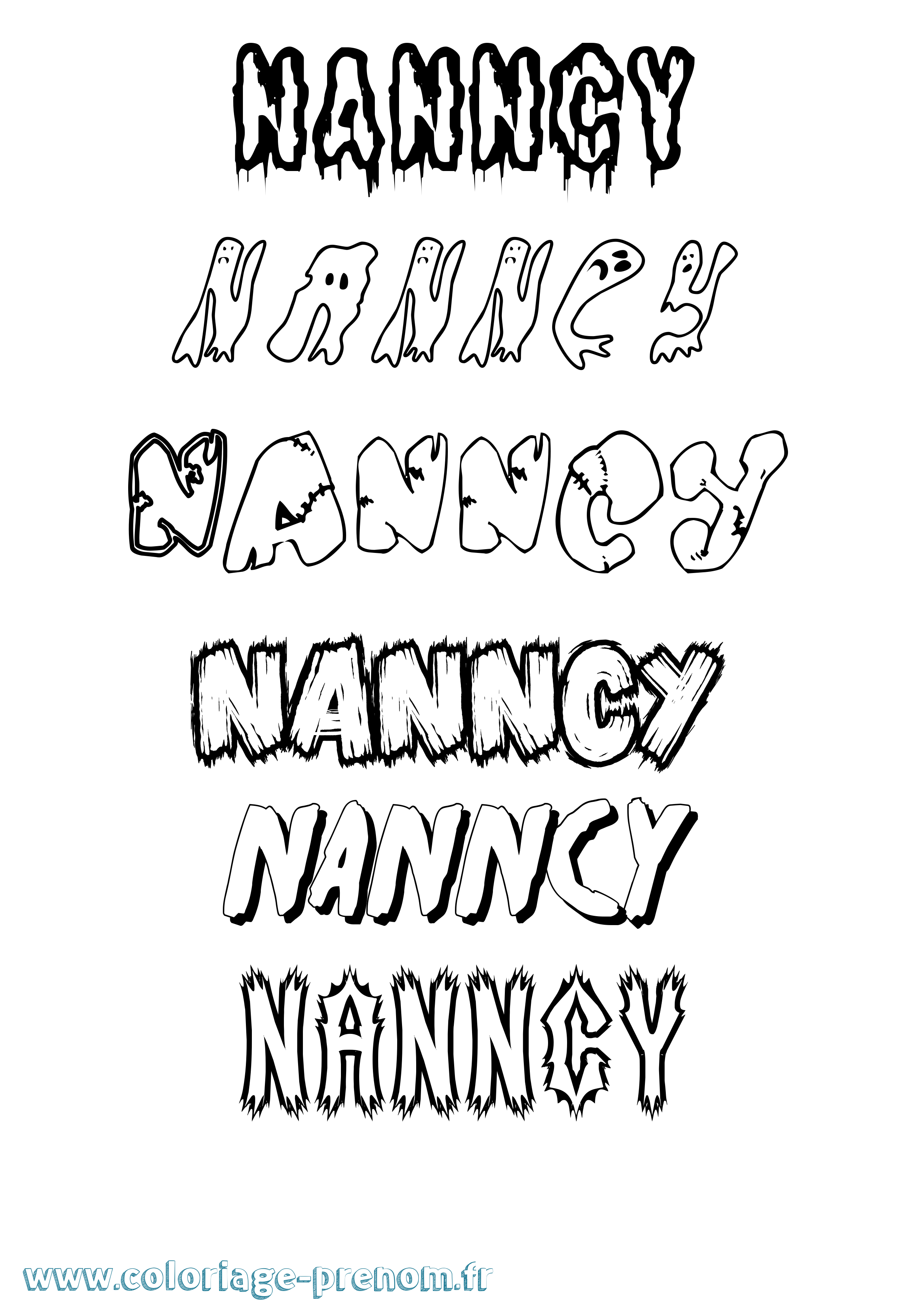 Coloriage Nanncy Frisson Coloriage prénom Nanncy Frisson