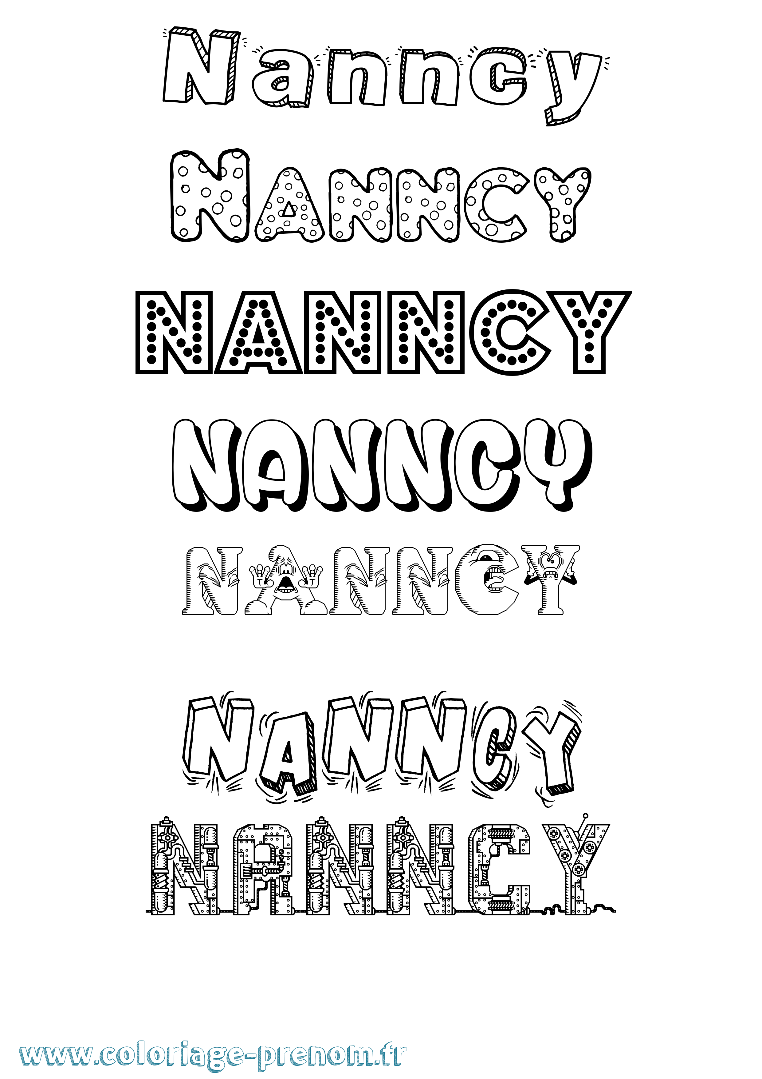 Coloriage Nanncy Fun Coloriage prénom Nanncy Fun