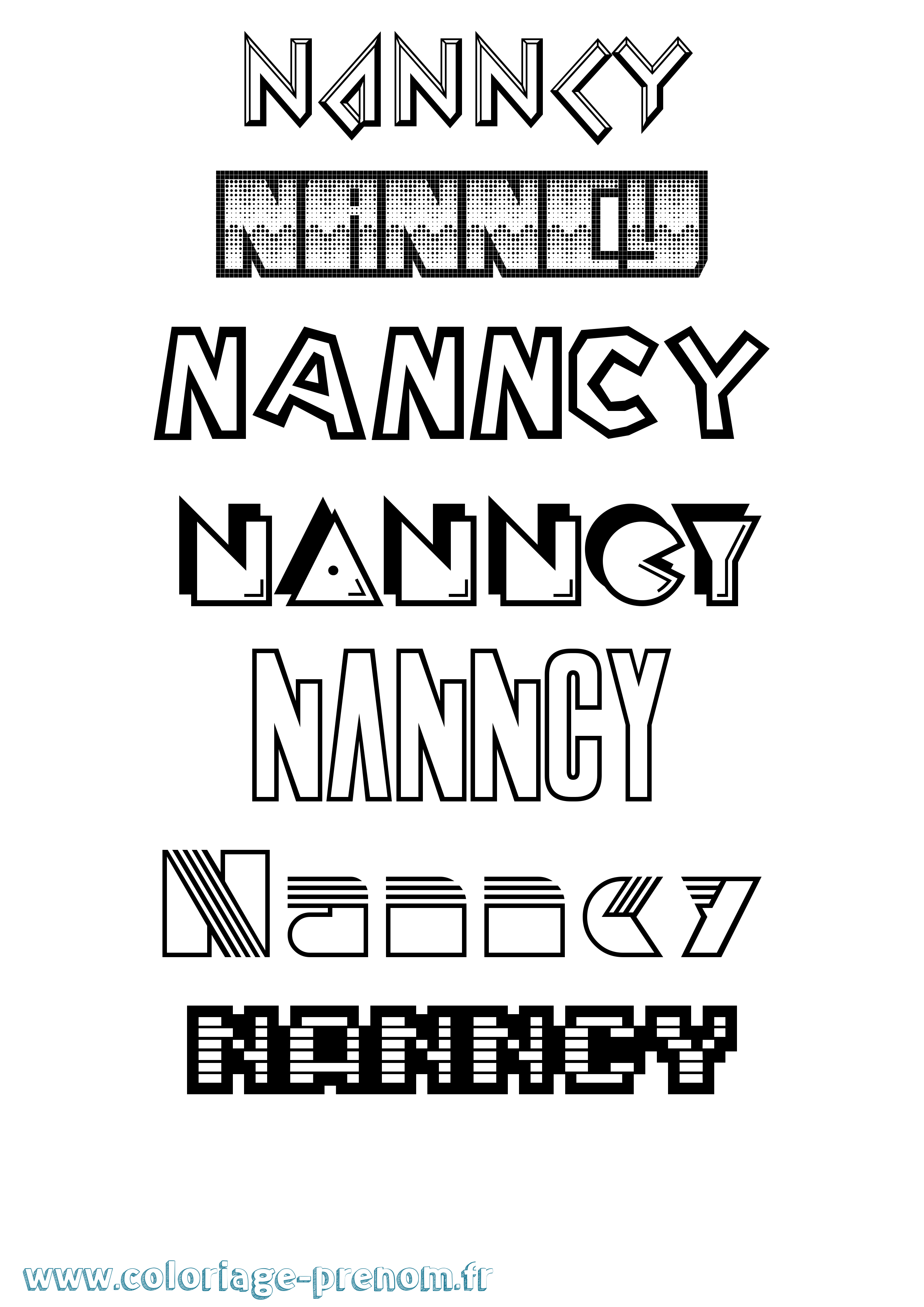 Coloriage Nanncy Jeux Vidéos Coloriage prénom Nanncy Jeux Vidéos