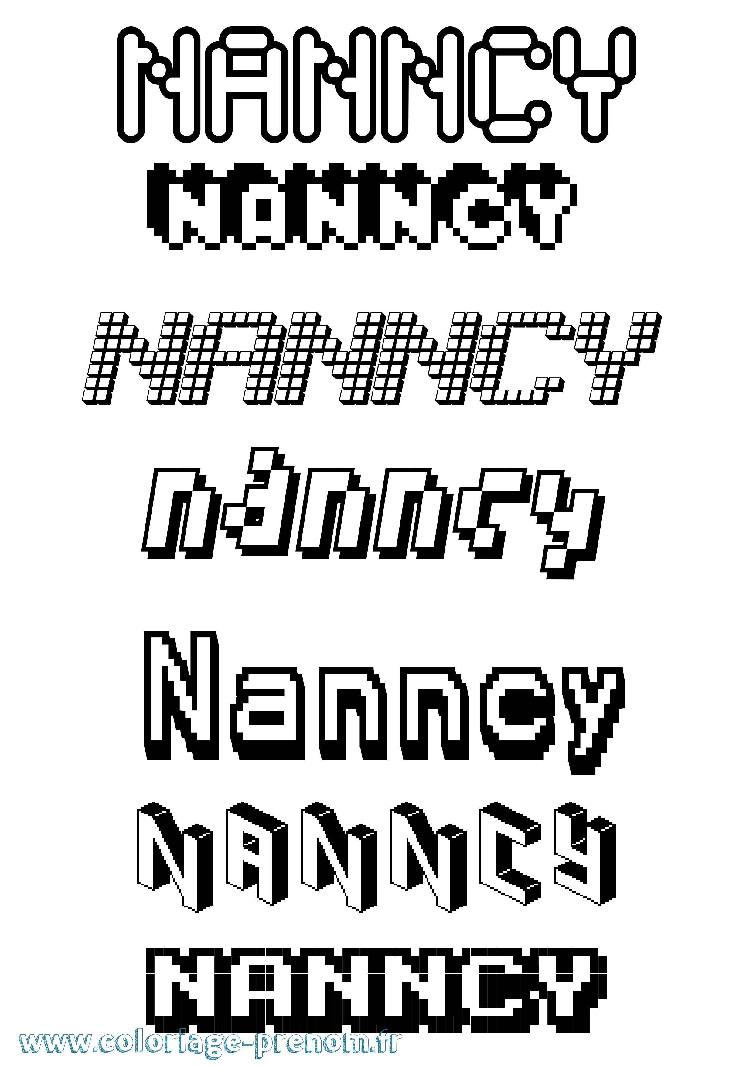 Coloriage Nanncy Pixel Coloriage prénom Nanncy Pixel