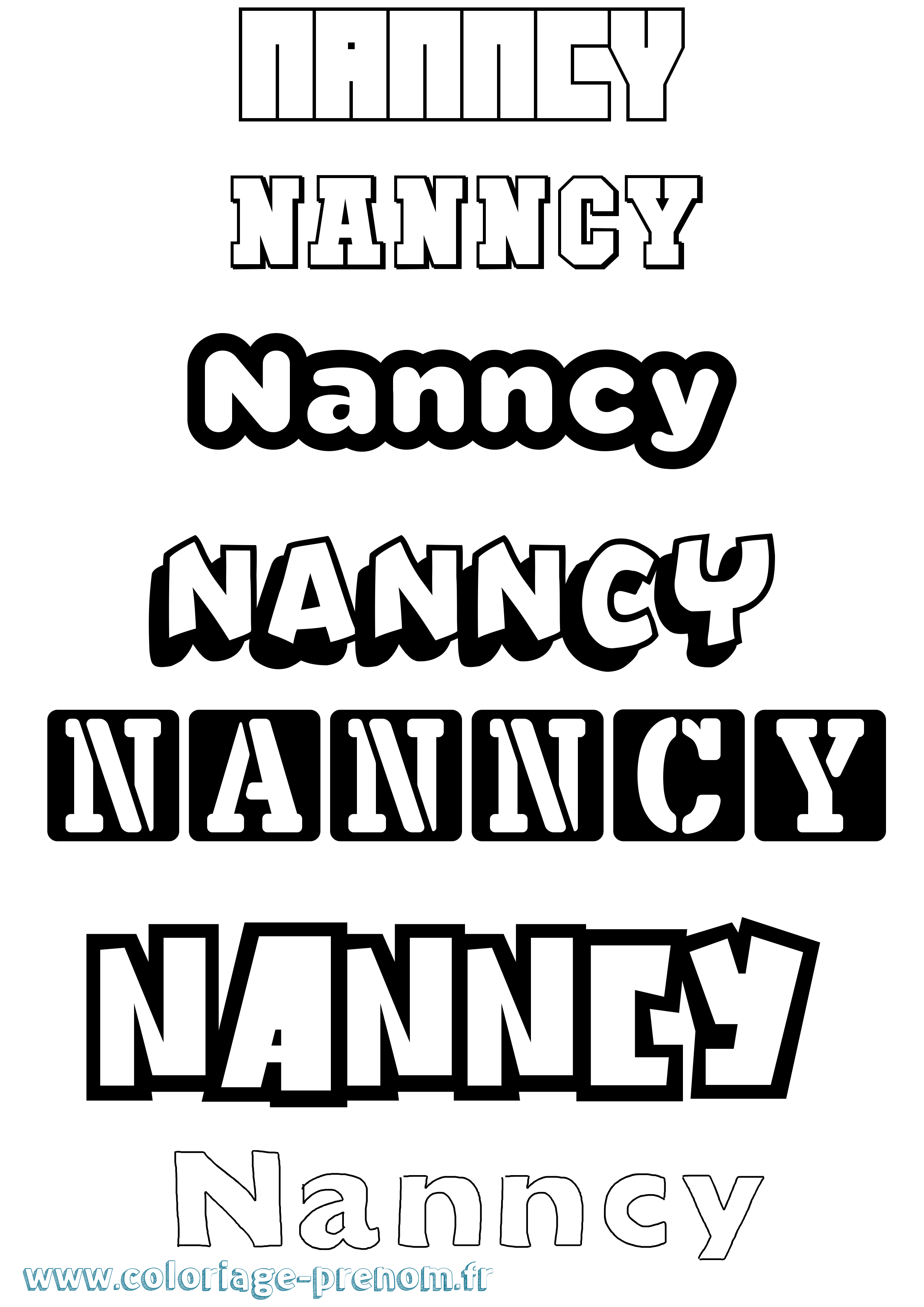 Coloriage Nanncy Simple Coloriage prénom Nanncy Simple