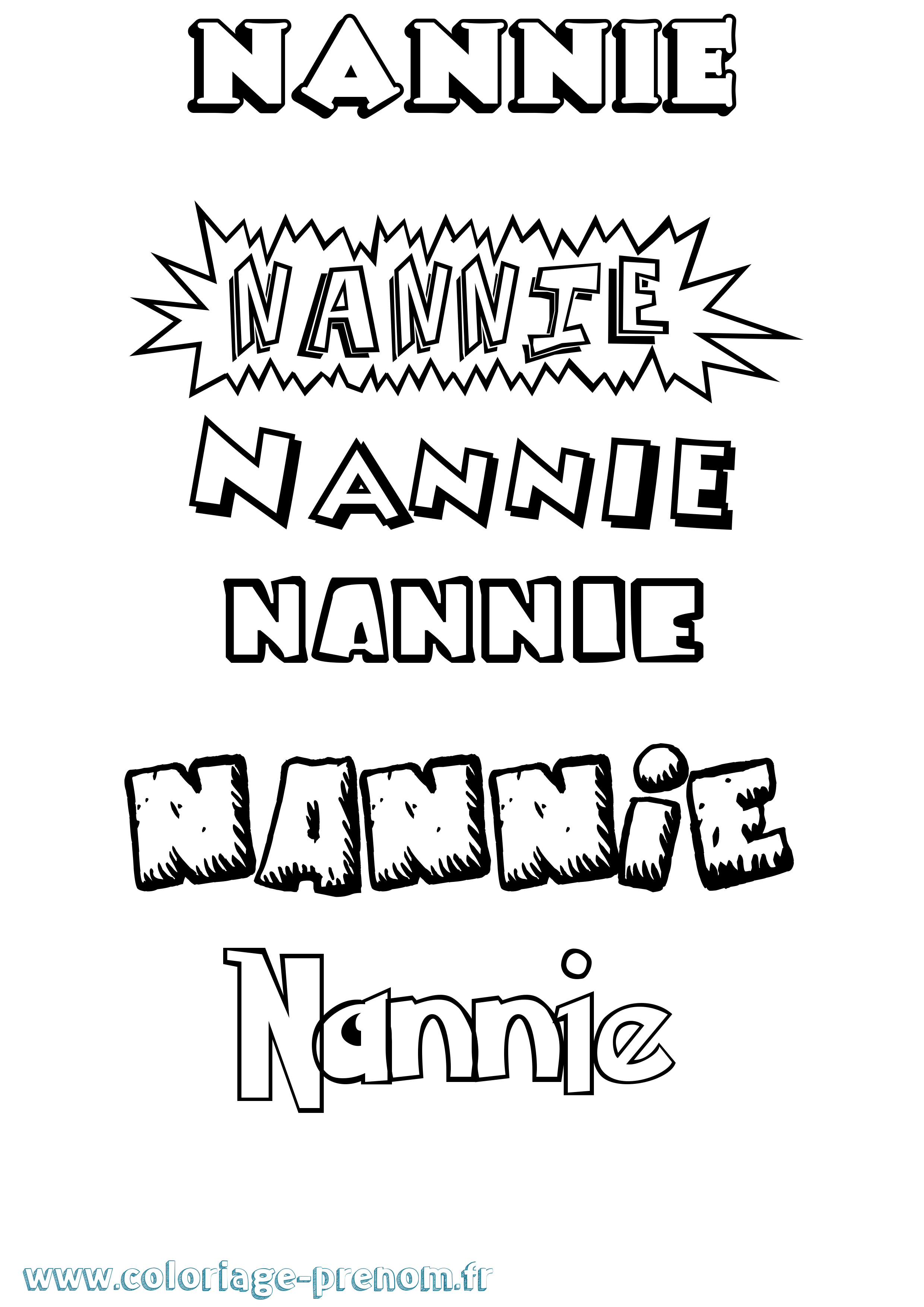 Coloriage Nannie Dessin Animé Coloriage prénom Nannie Dessin Animé