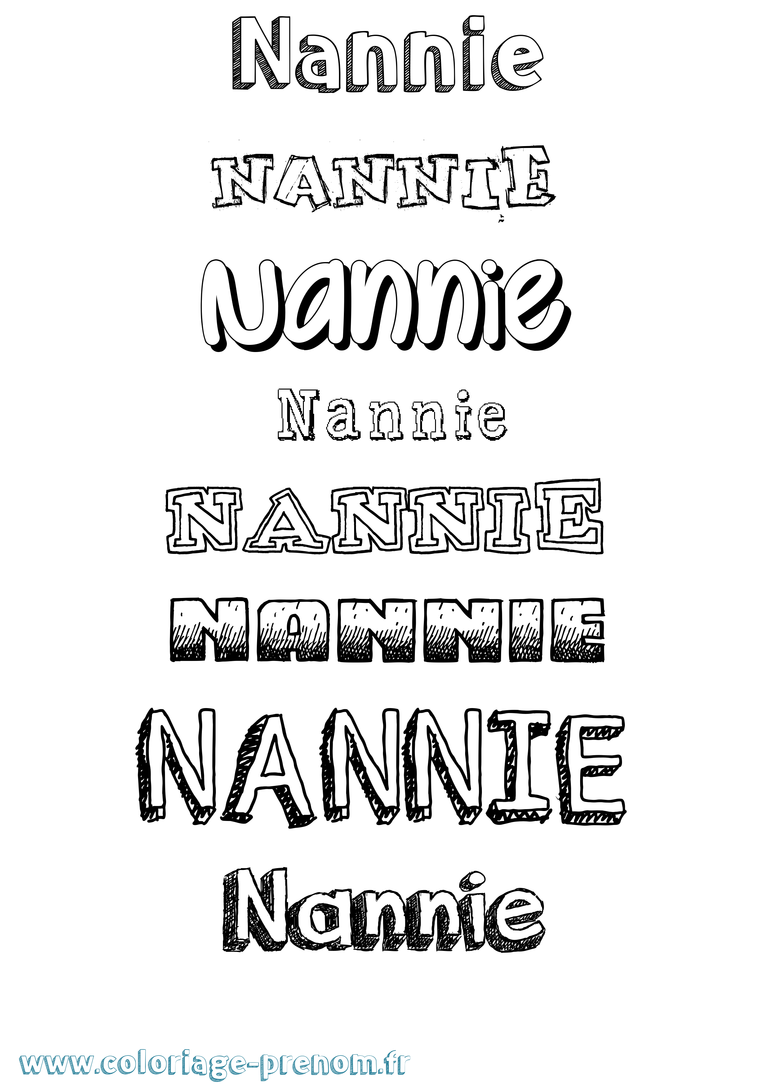 Coloriage Nannie Dessiné Coloriage prénom Nannie Dessiné