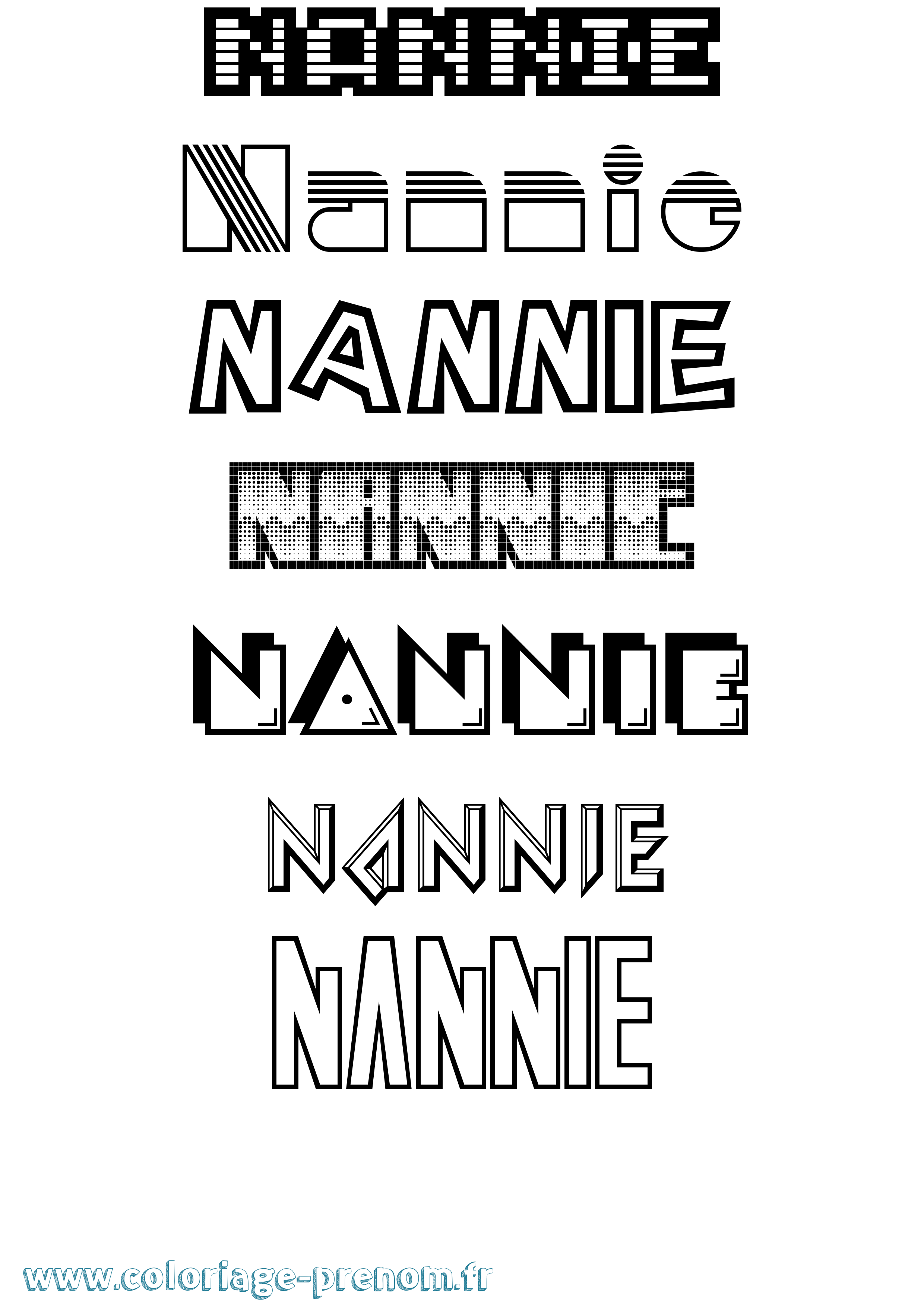 Coloriage Nannie Jeux Vidéos Coloriage prénom Nannie Jeux Vidéos