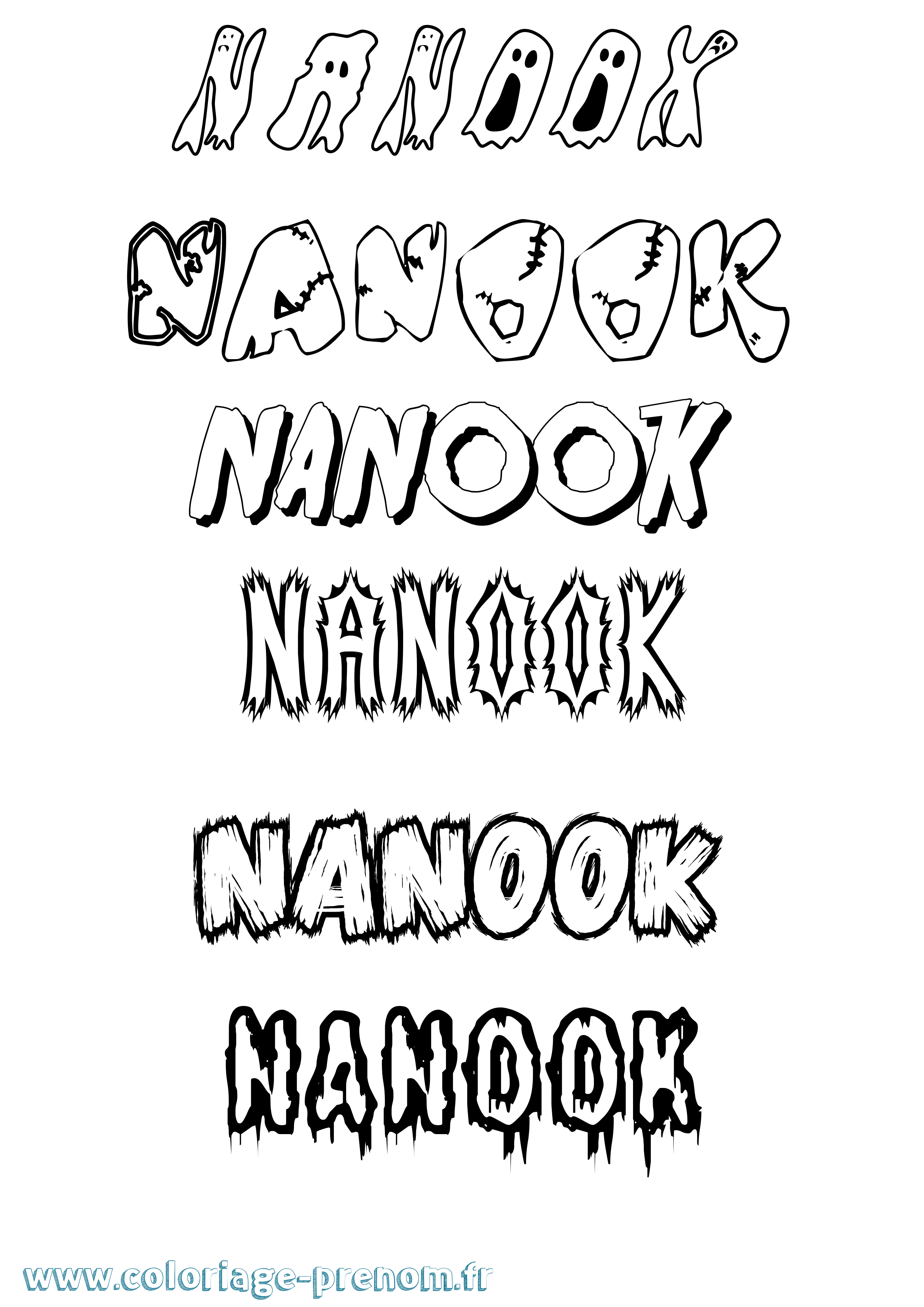 Coloriage Nanook Frisson Coloriage prénom Nanook Frisson