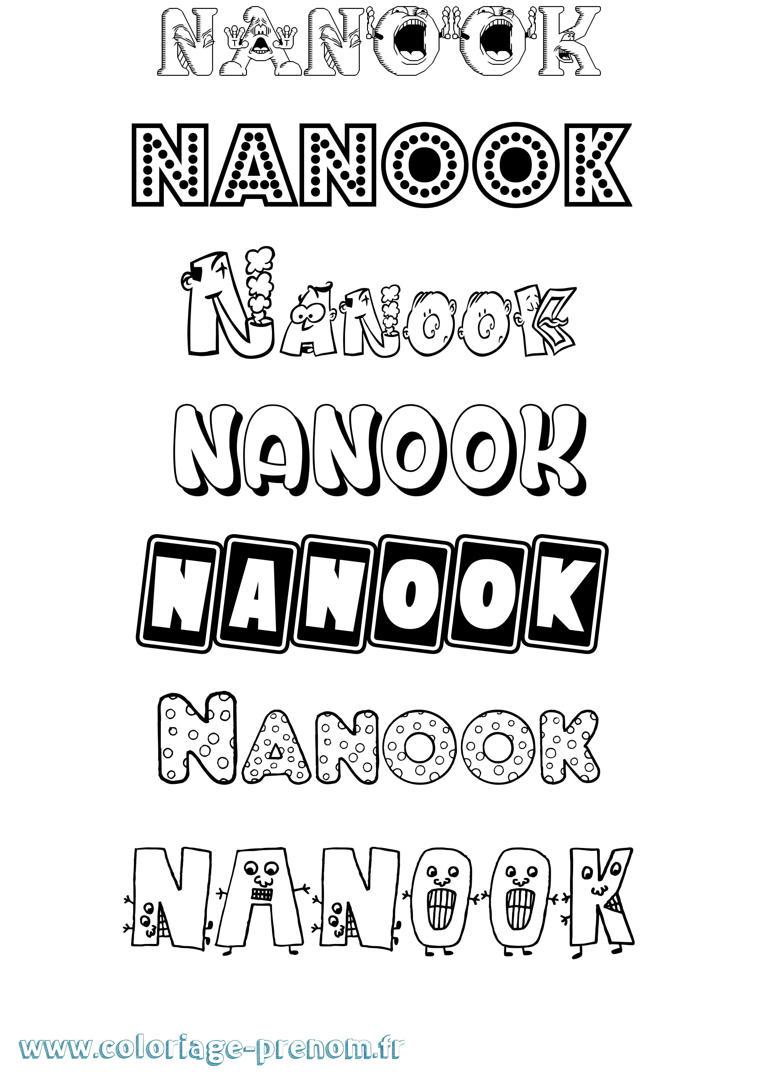 Coloriage Nanook Fun Coloriage prénom Nanook Fun