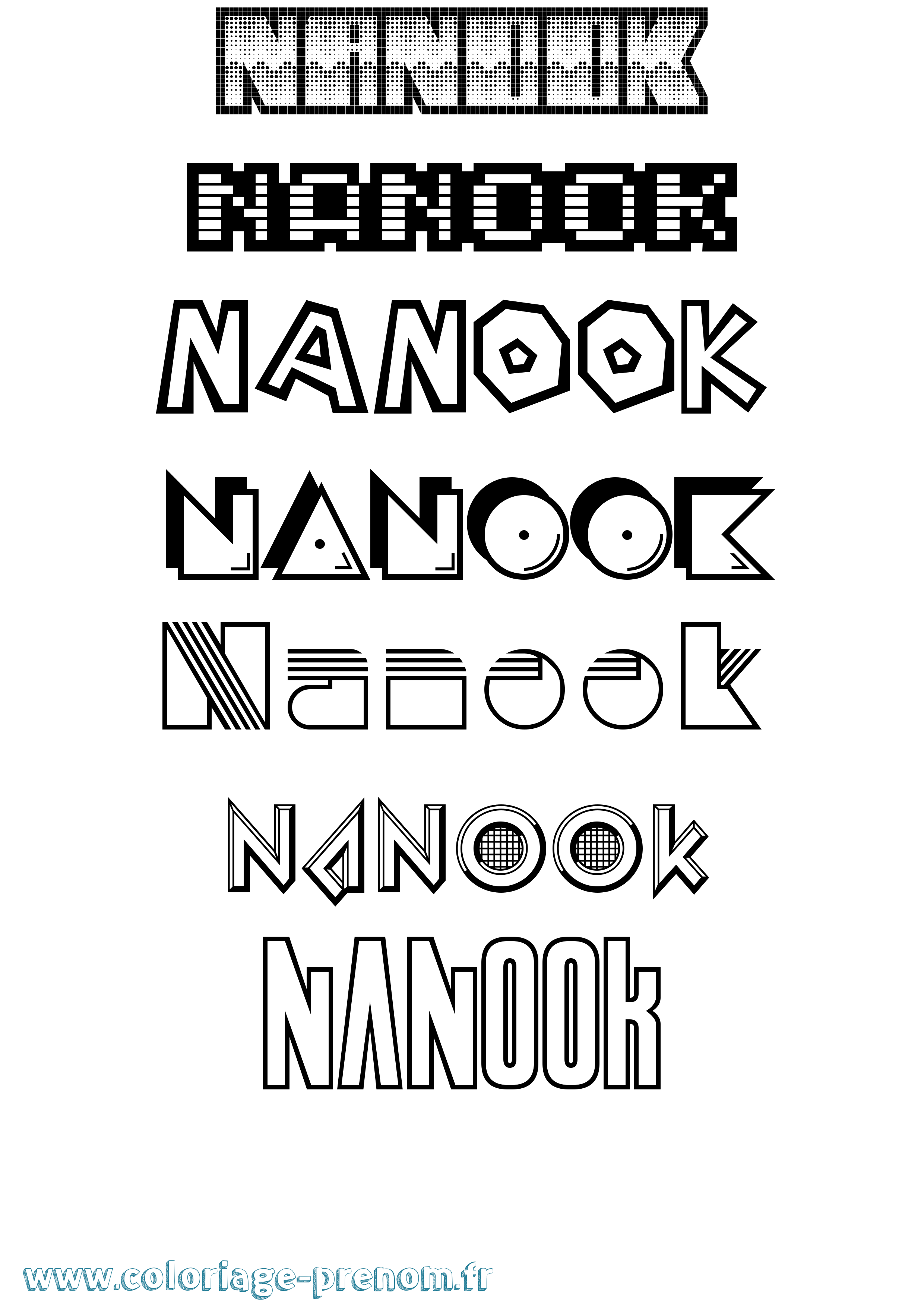 Coloriage Nanook Jeux Vidéos Coloriage prénom Nanook Jeux Vidéos