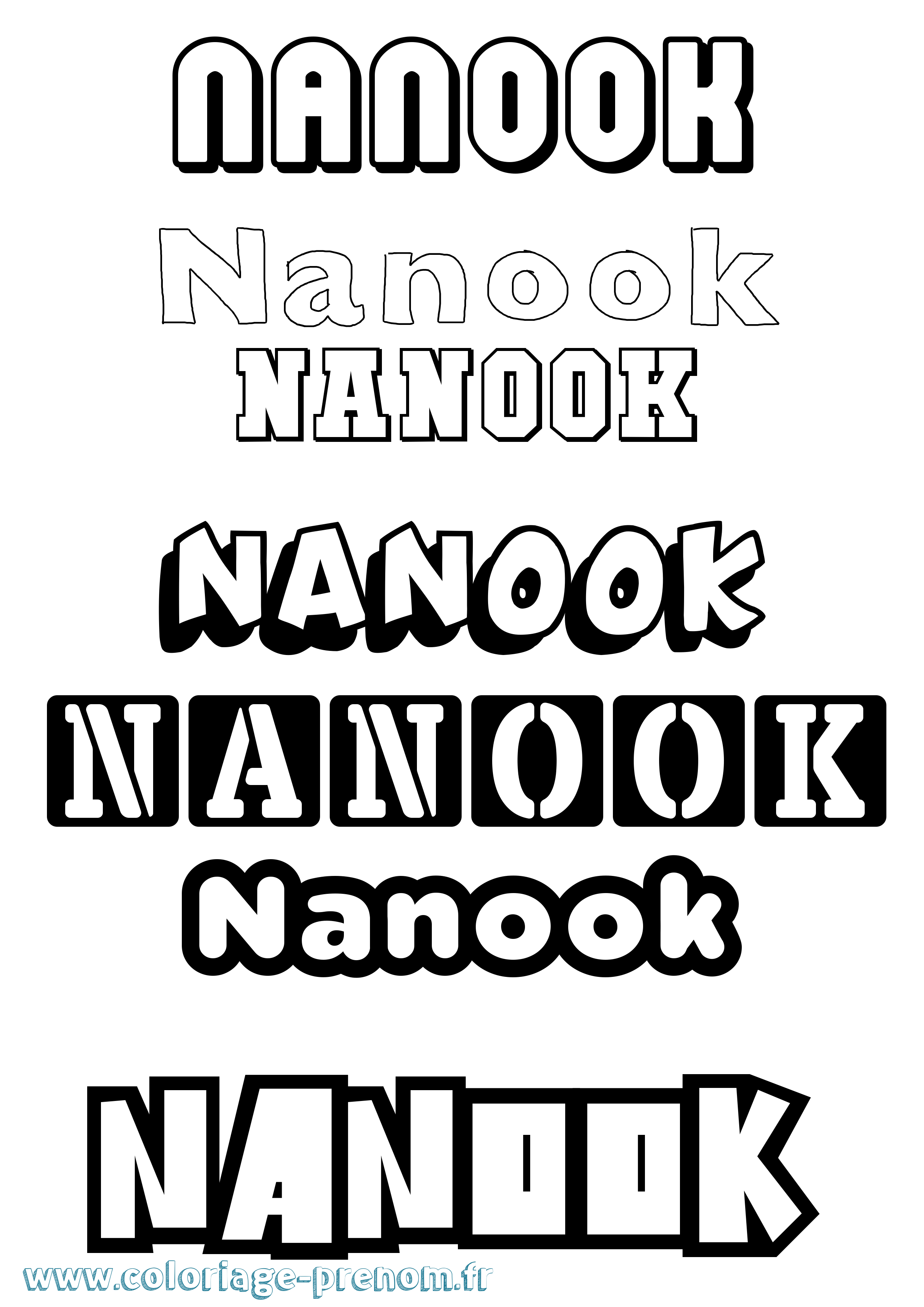 Coloriage Nanook Simple Coloriage prénom Nanook Simple