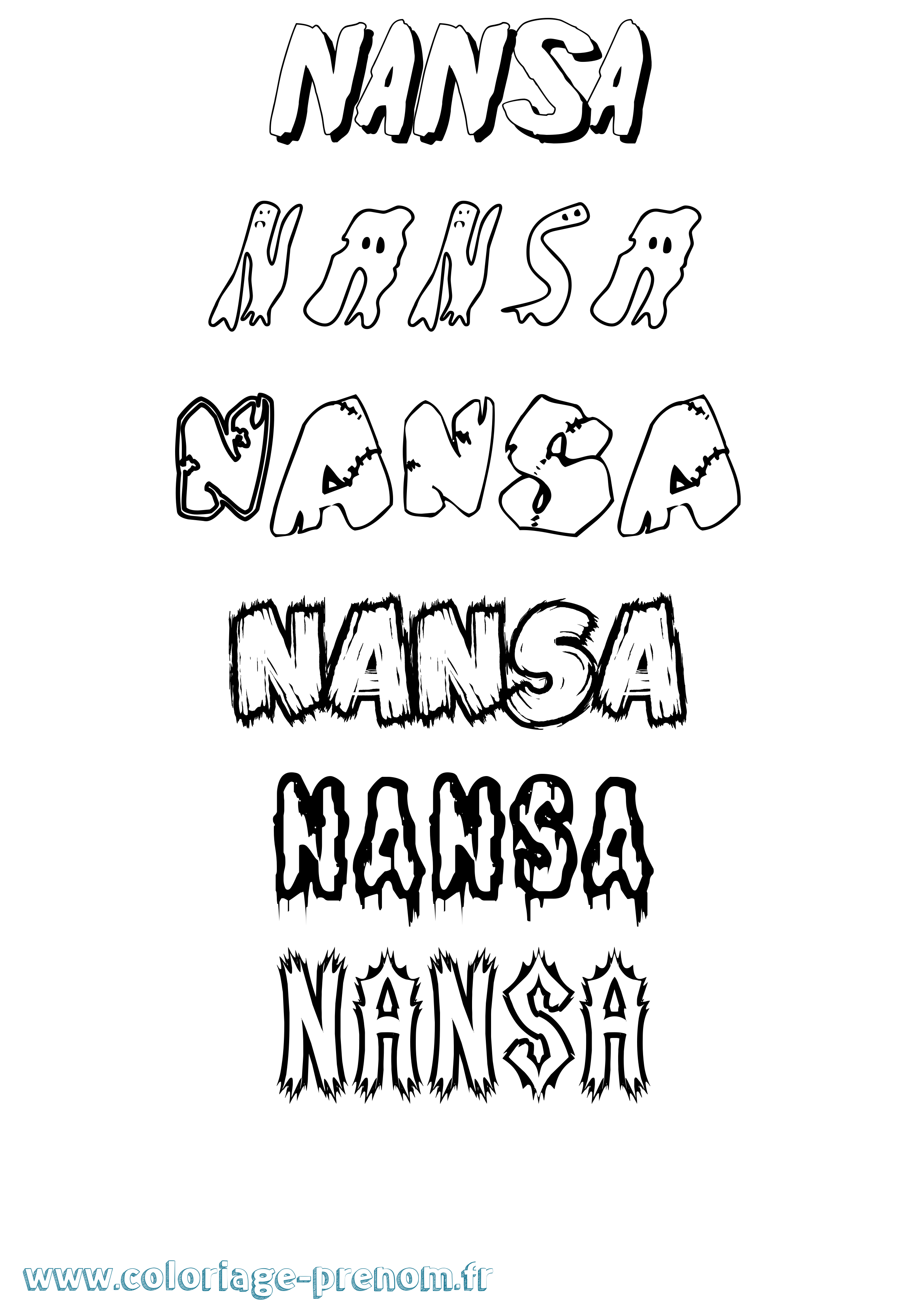 Coloriage Nansa Frisson Coloriage prénom Nansa Frisson