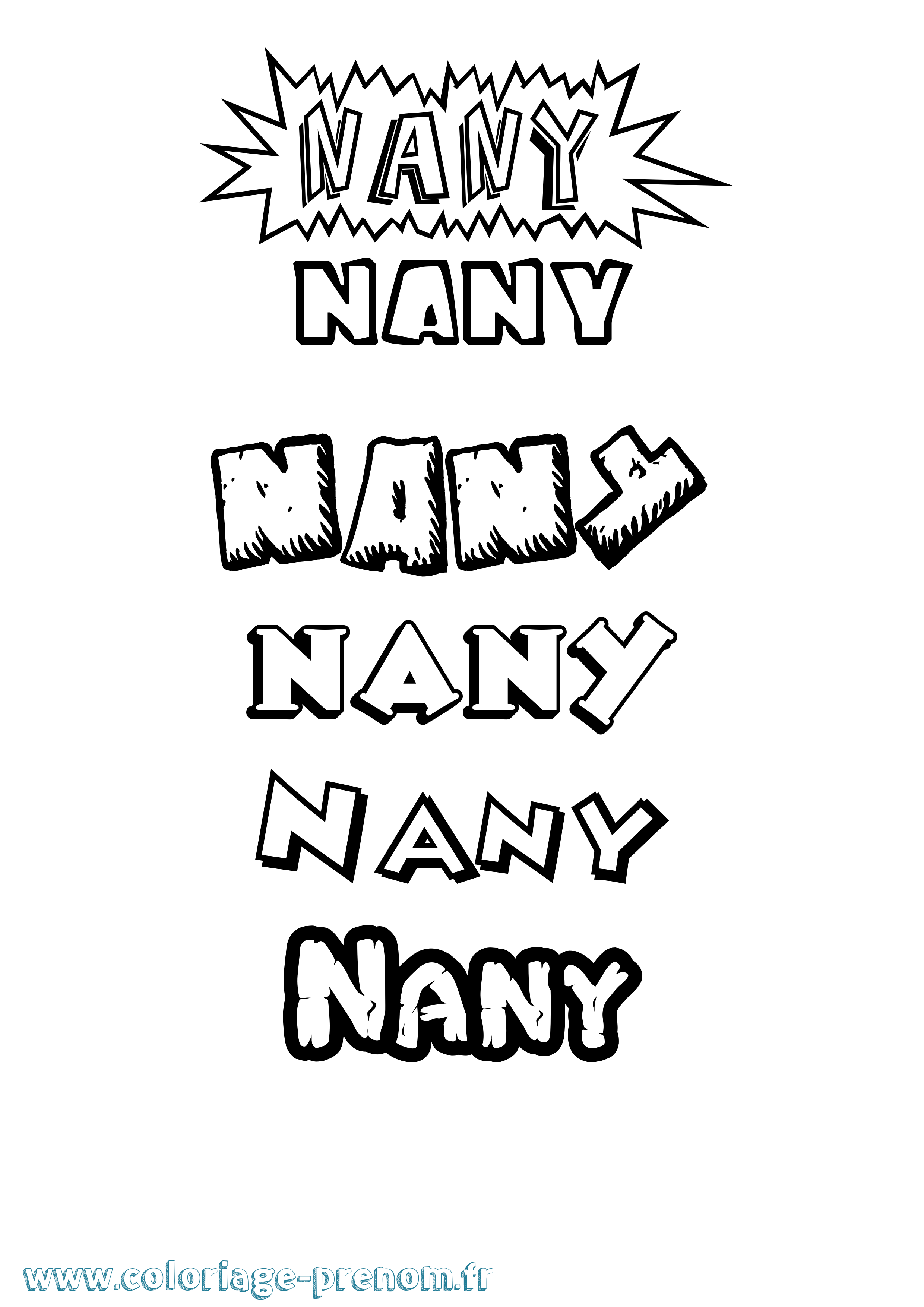Coloriage Nany Dessin Animé Coloriage prénom Nany Dessin Animé