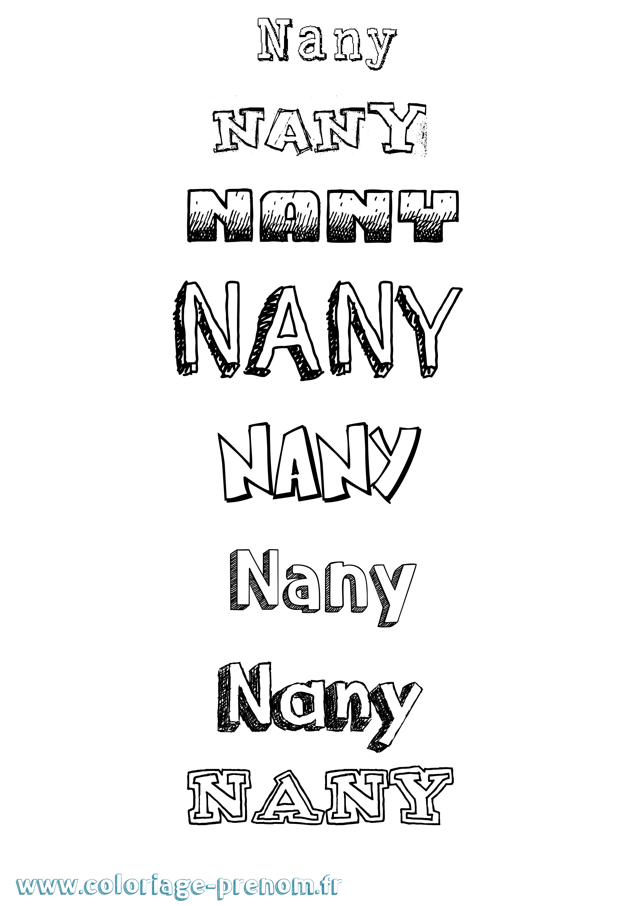 Coloriage Nany Dessiné Coloriage prénom Nany Dessiné