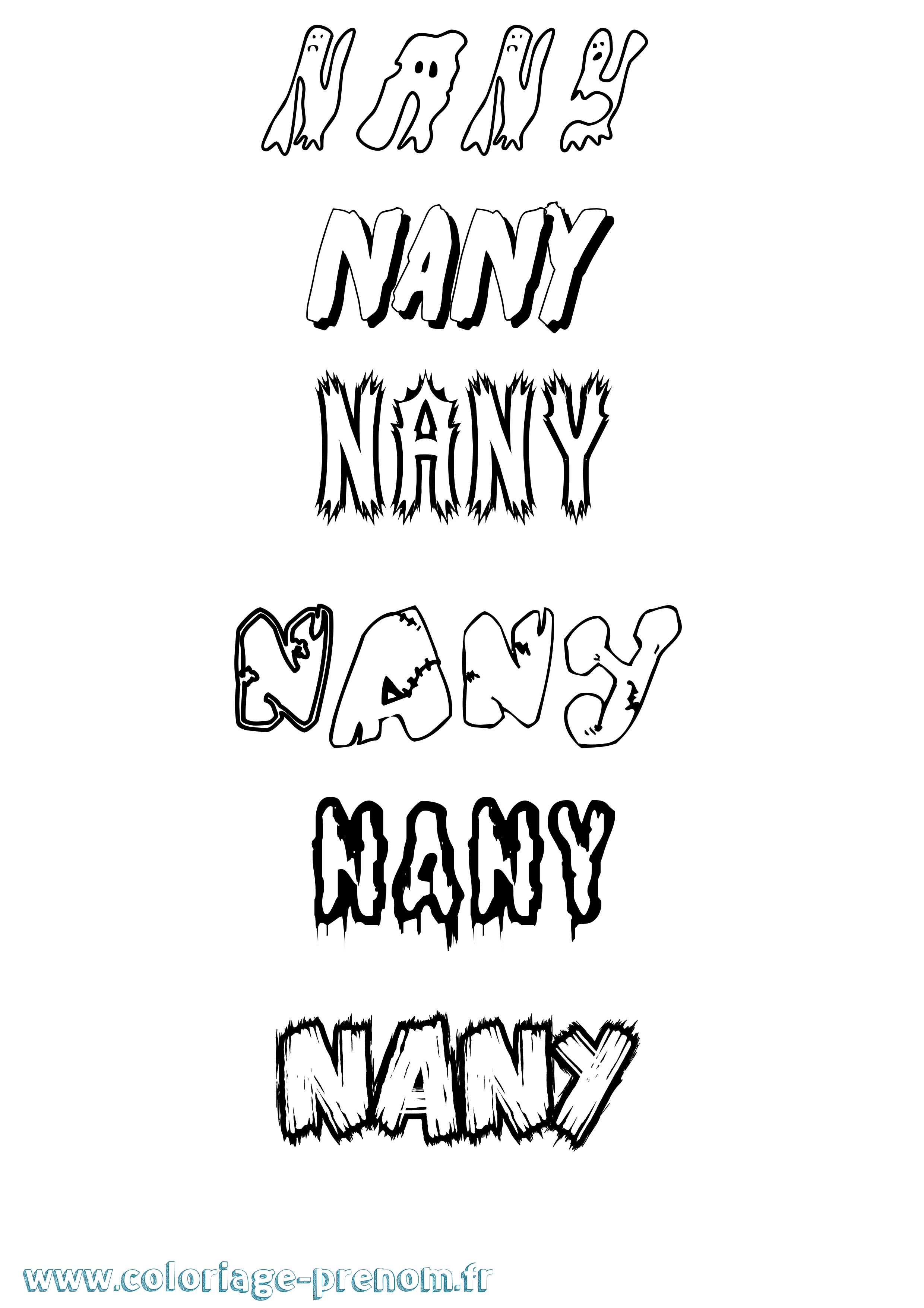 Coloriage Nany Frisson Coloriage prénom Nany Frisson
