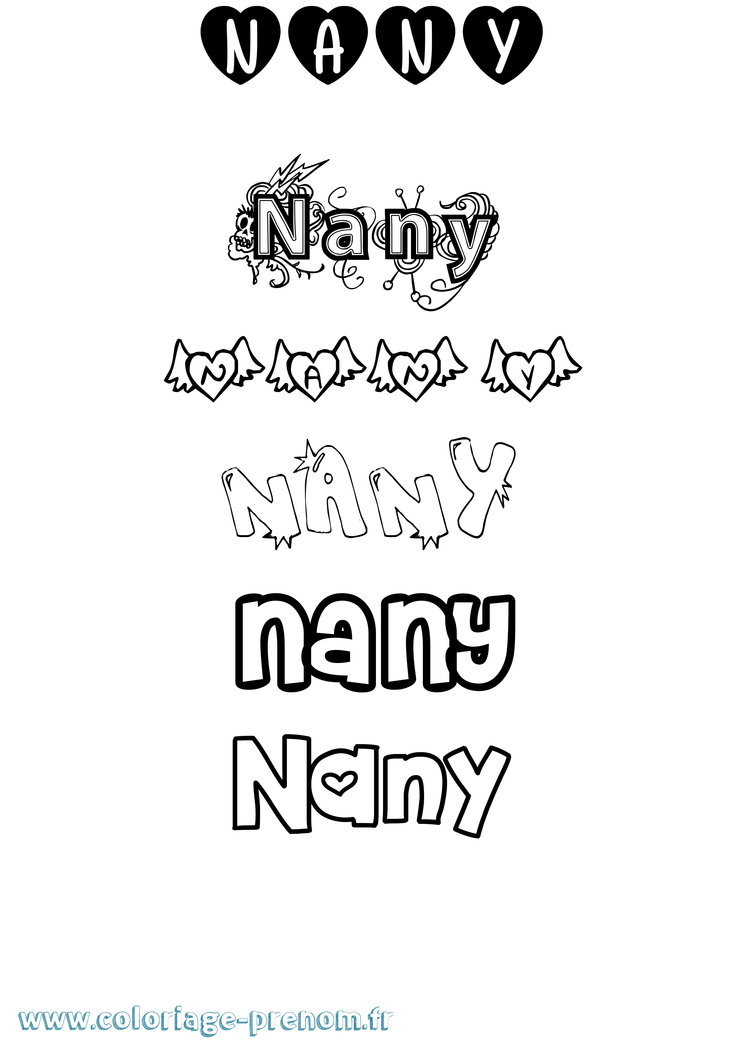 Coloriage Nany Girly Coloriage prénom Nany Girly