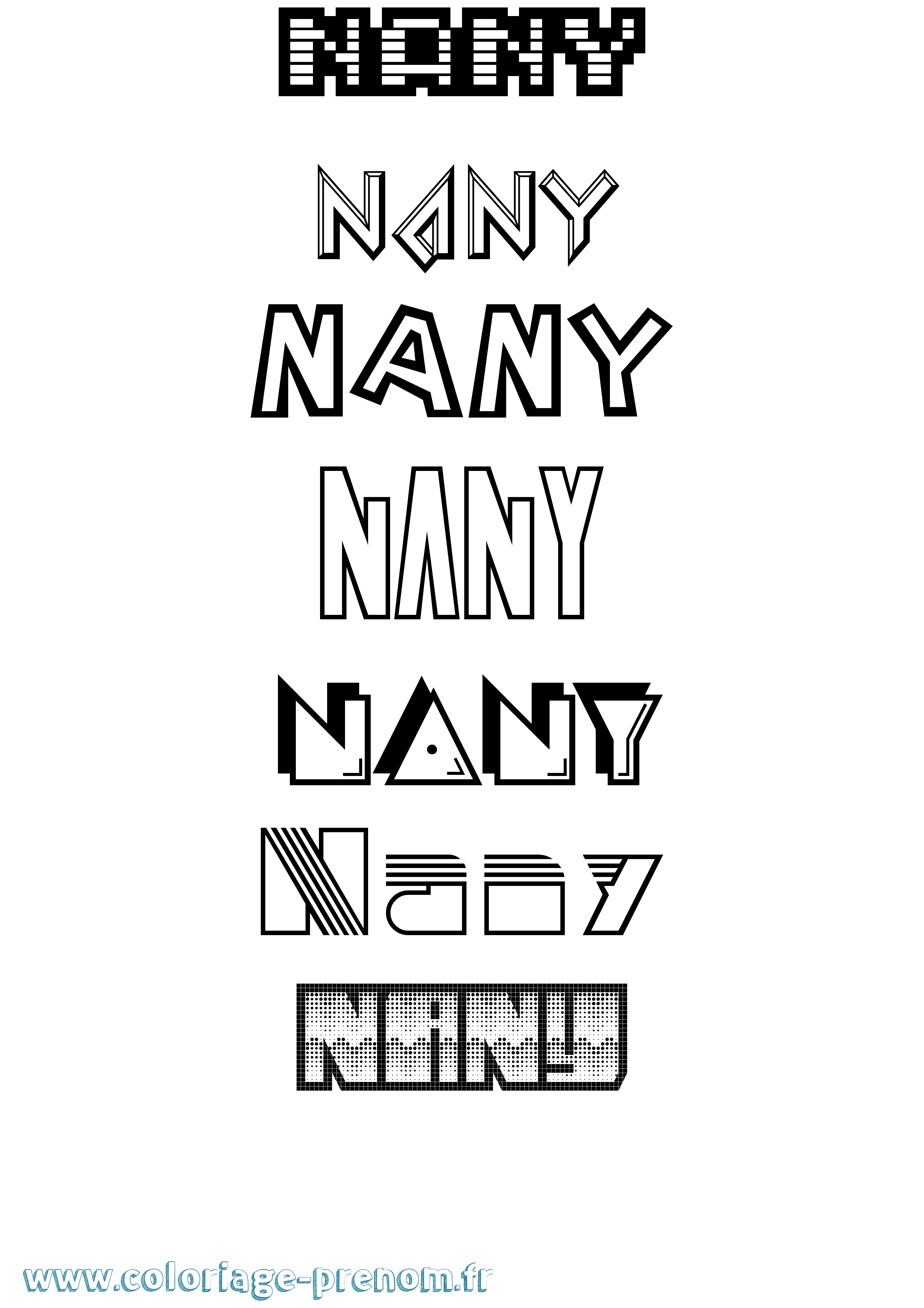 Coloriage Nany Jeux Vidéos Coloriage prénom Nany Jeux Vidéos