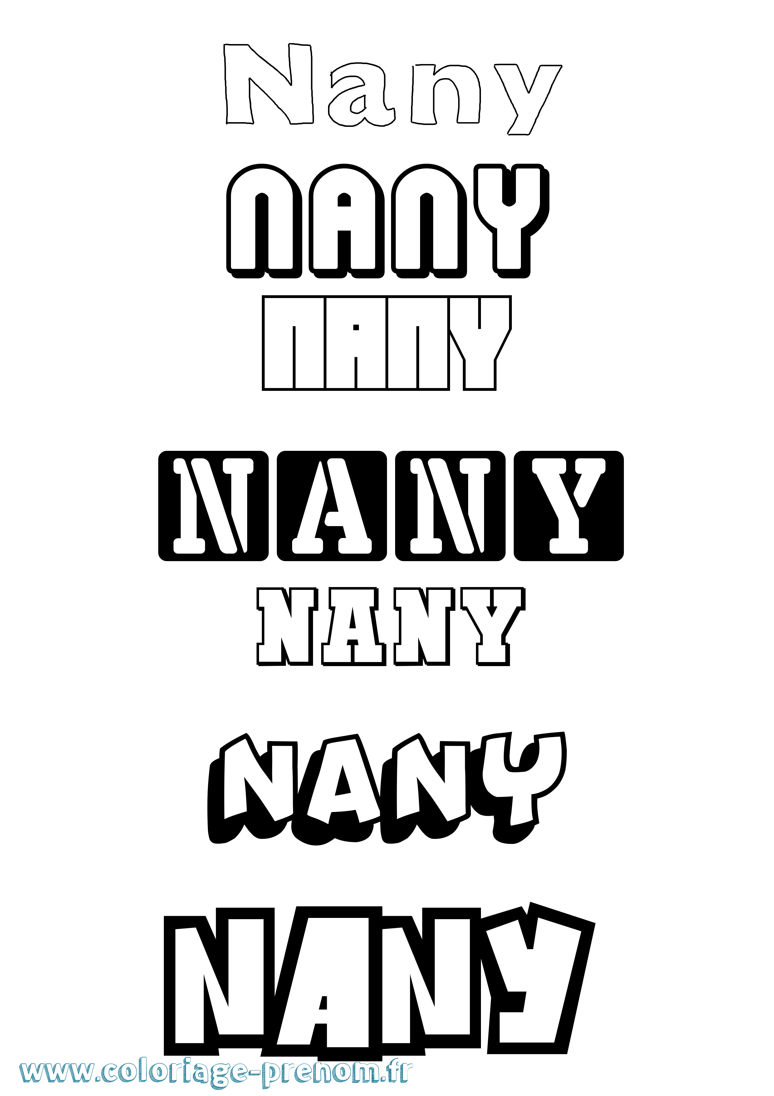 Coloriage Nany Simple Coloriage prénom Nany Simple
