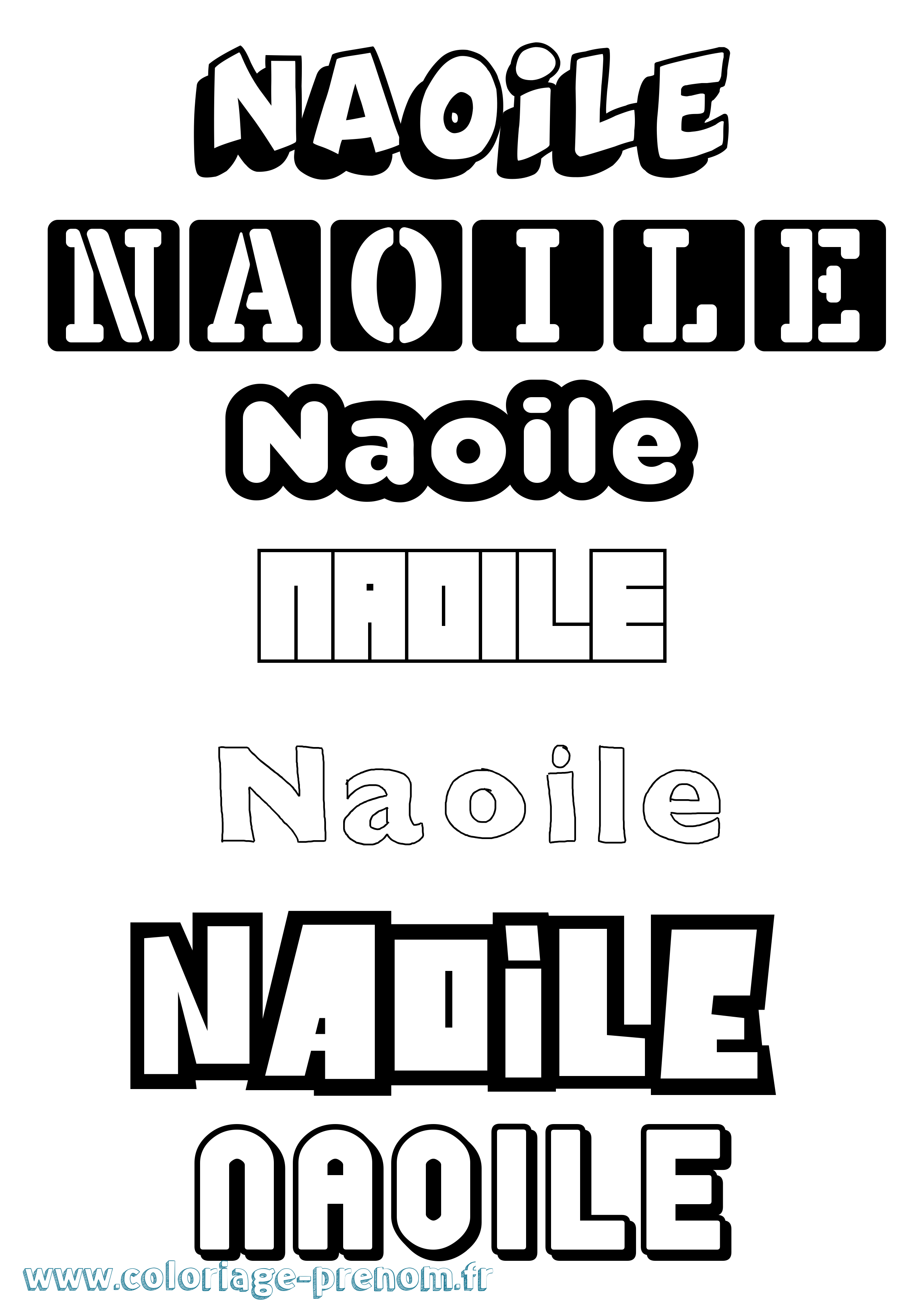 Coloriage Naoile Simple Coloriage prénom Naoile Simple