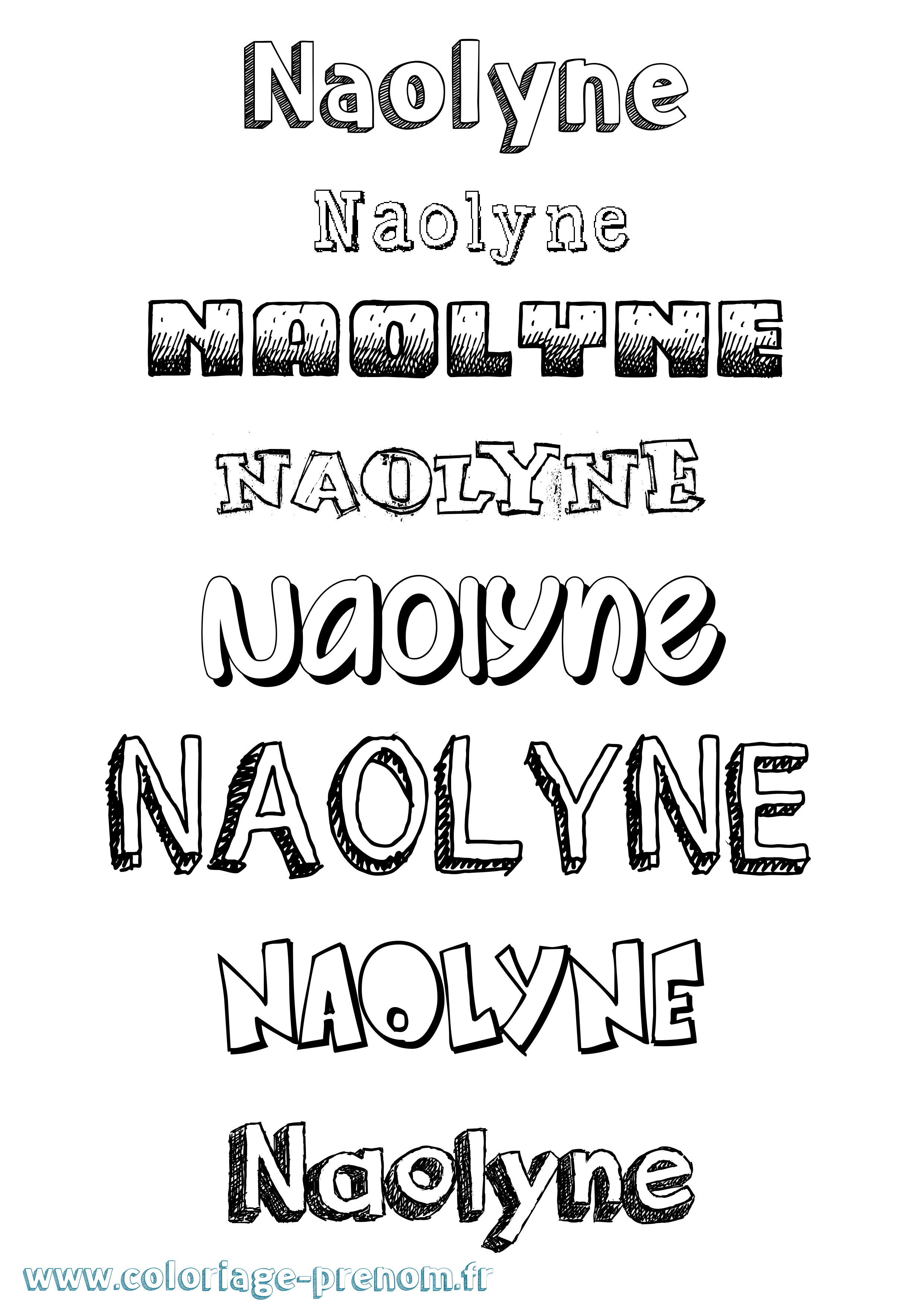 Coloriage Naolyne Dessiné Coloriage prénom Naolyne Dessiné