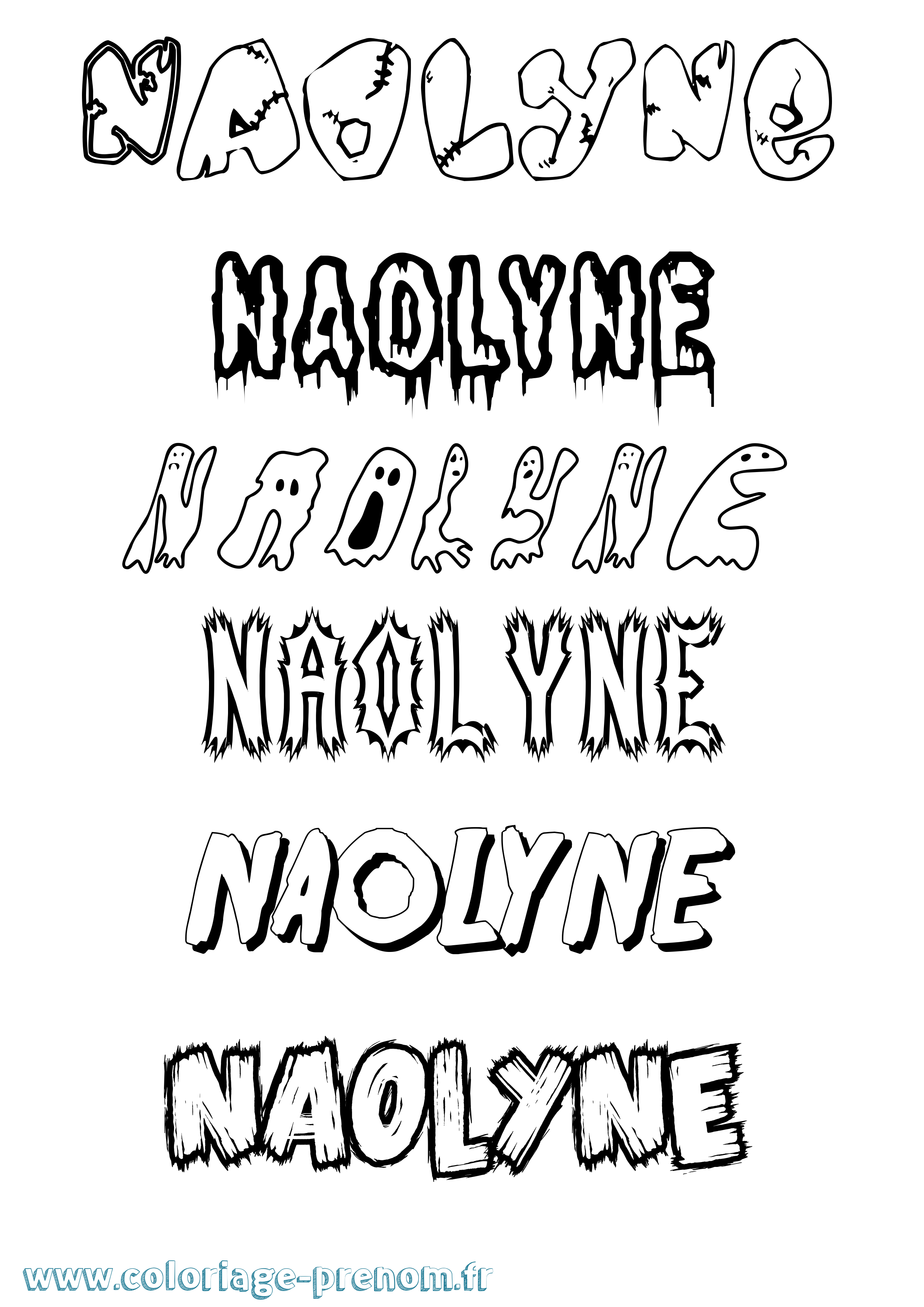 Coloriage Naolyne Frisson Coloriage prénom Naolyne Frisson