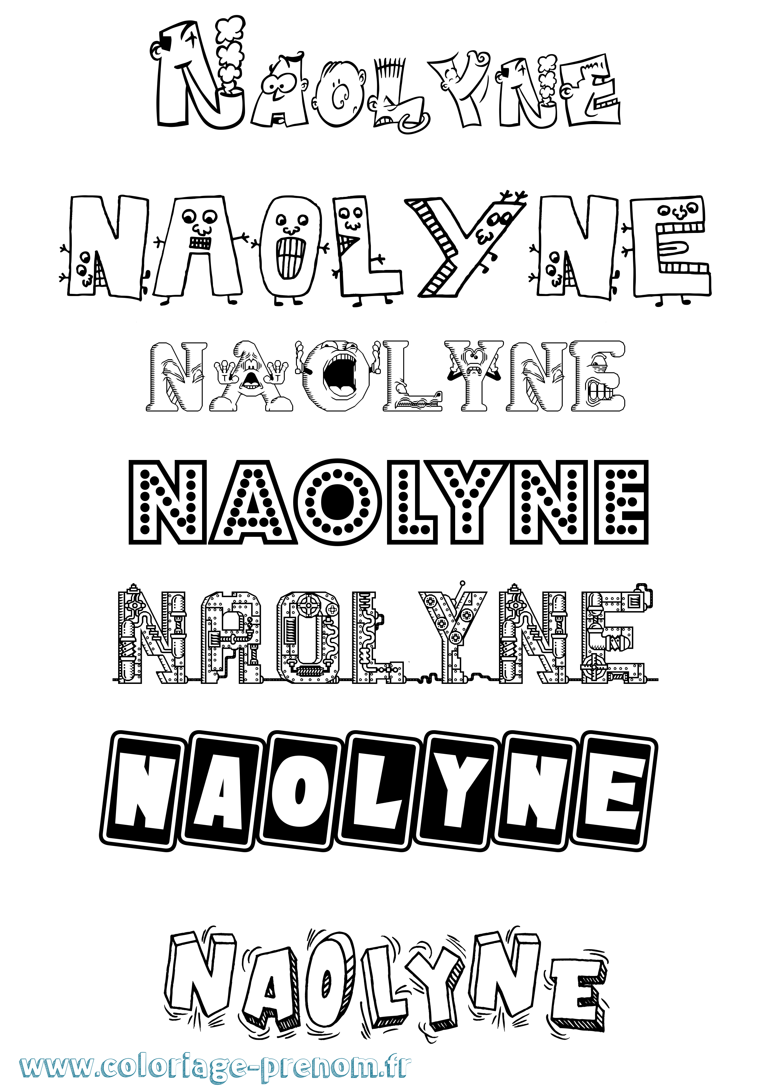 Coloriage Naolyne Fun Coloriage prénom Naolyne Fun