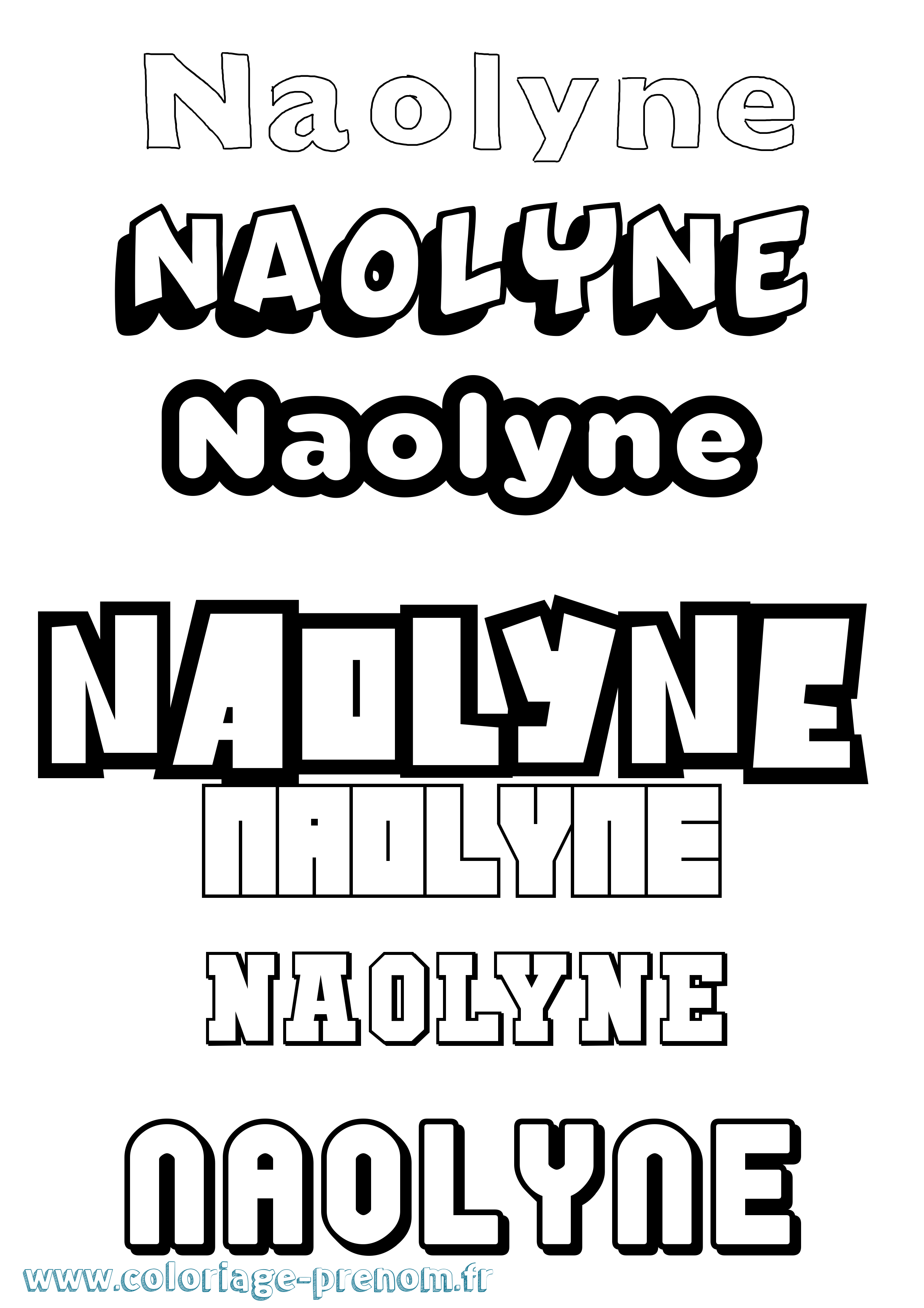 Coloriage Naolyne Simple Coloriage prénom Naolyne Simple
