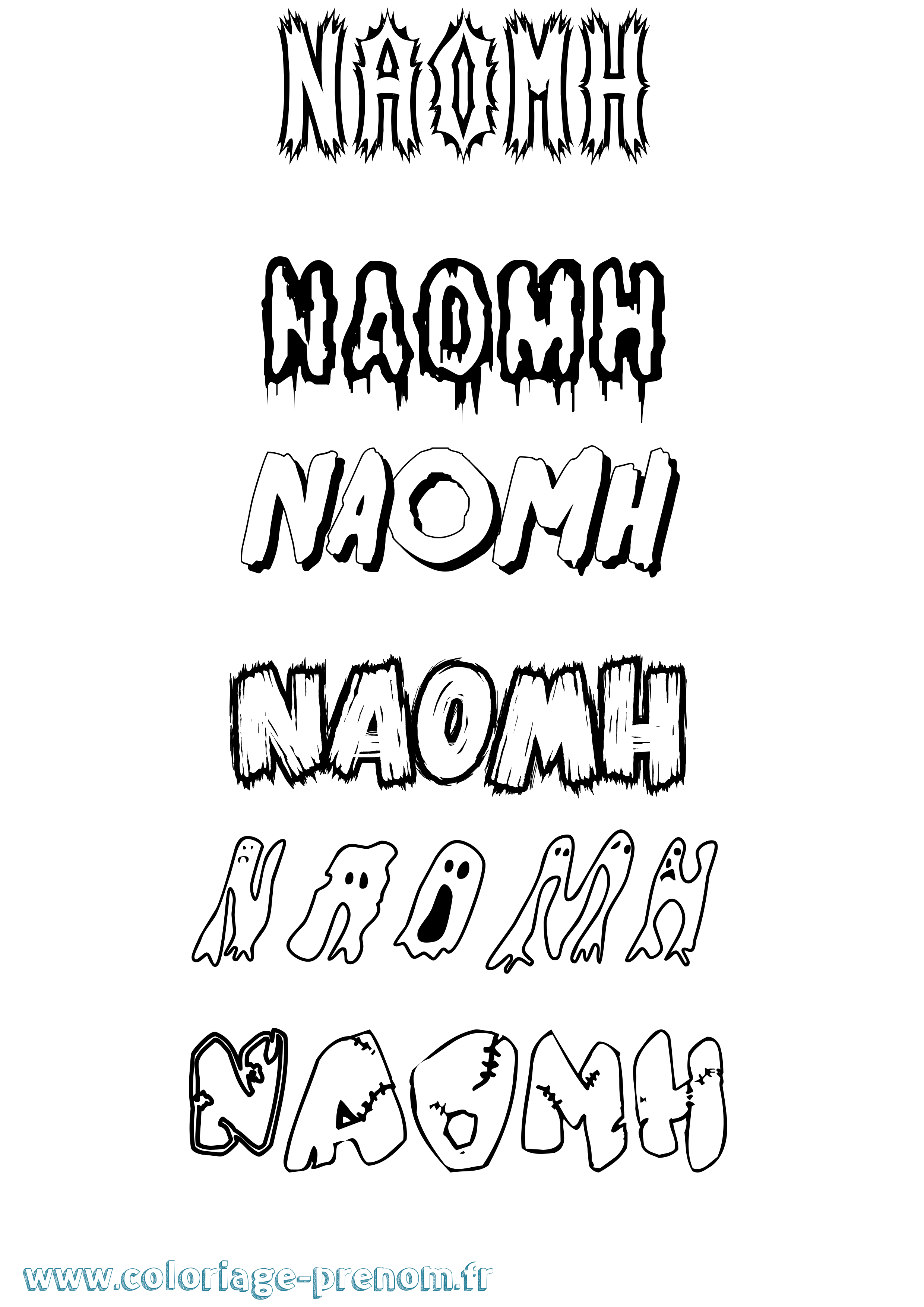 Coloriage Naomh Frisson Coloriage prénom Naomh Frisson