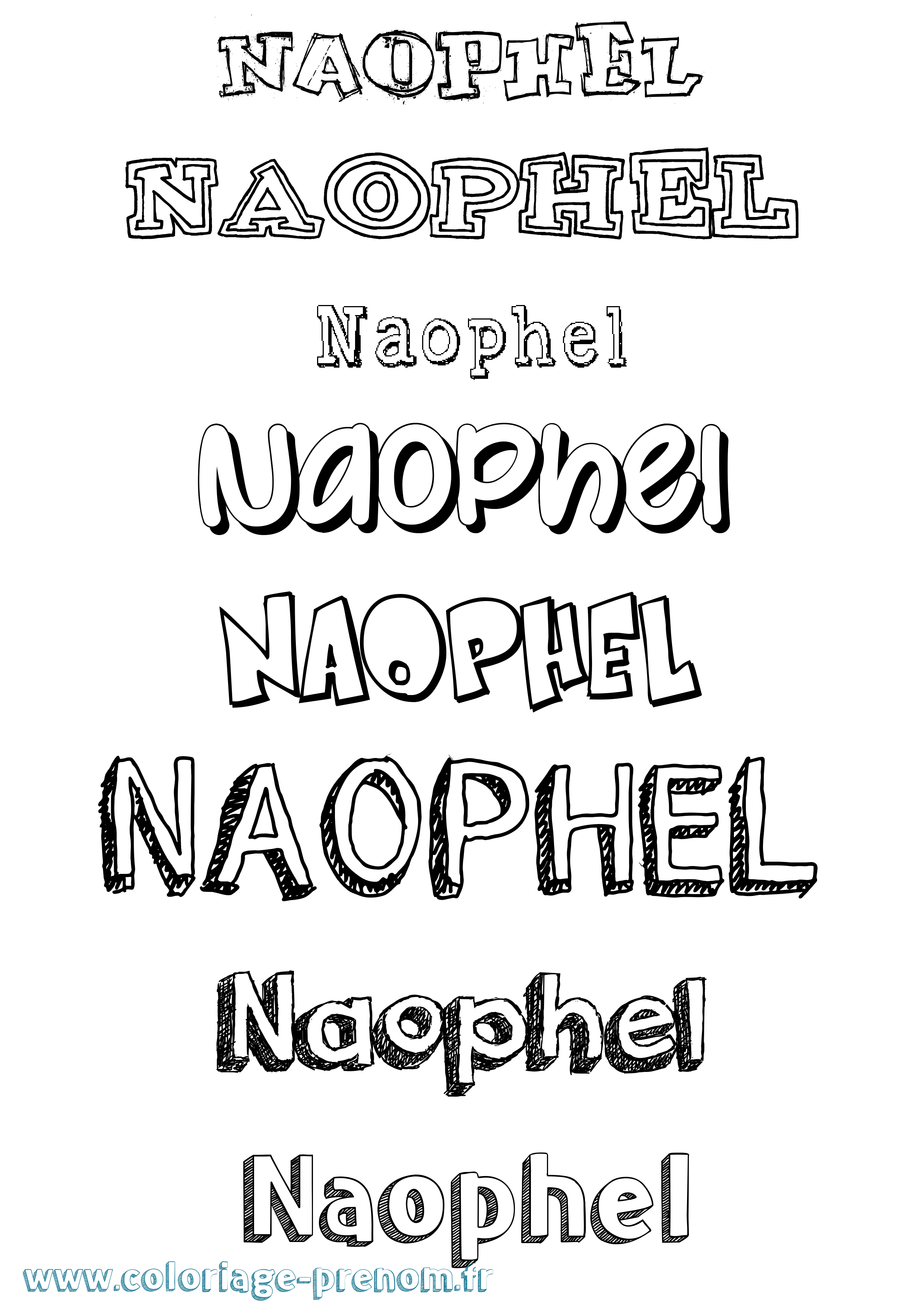 Coloriage Naophel Dessiné Coloriage prénom Naophel Dessiné