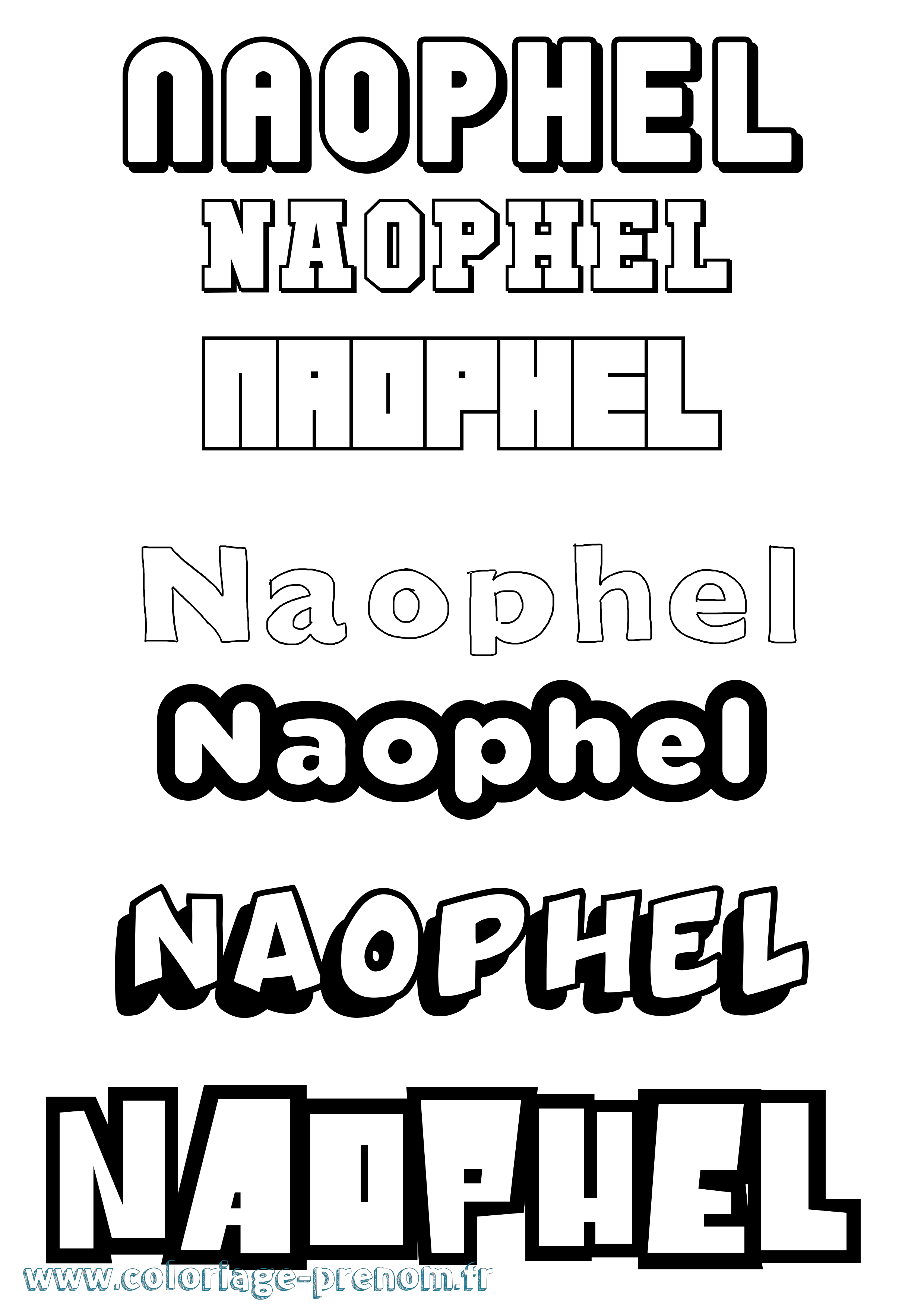 Coloriage Naophel Simple Coloriage prénom Naophel Simple