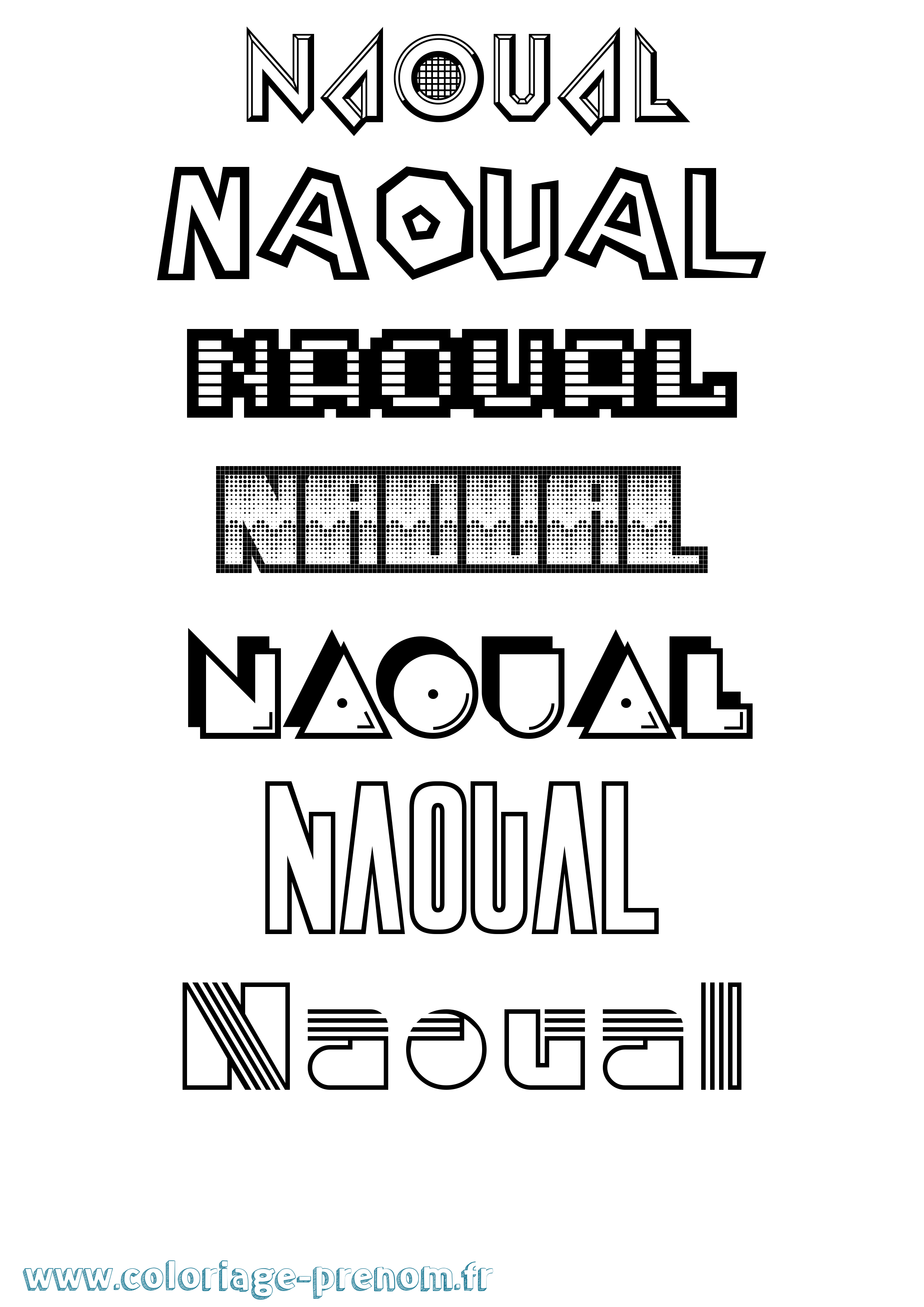 Coloriage Naoual Jeux Vidéos Coloriage prénom Naoual Jeux Vidéos