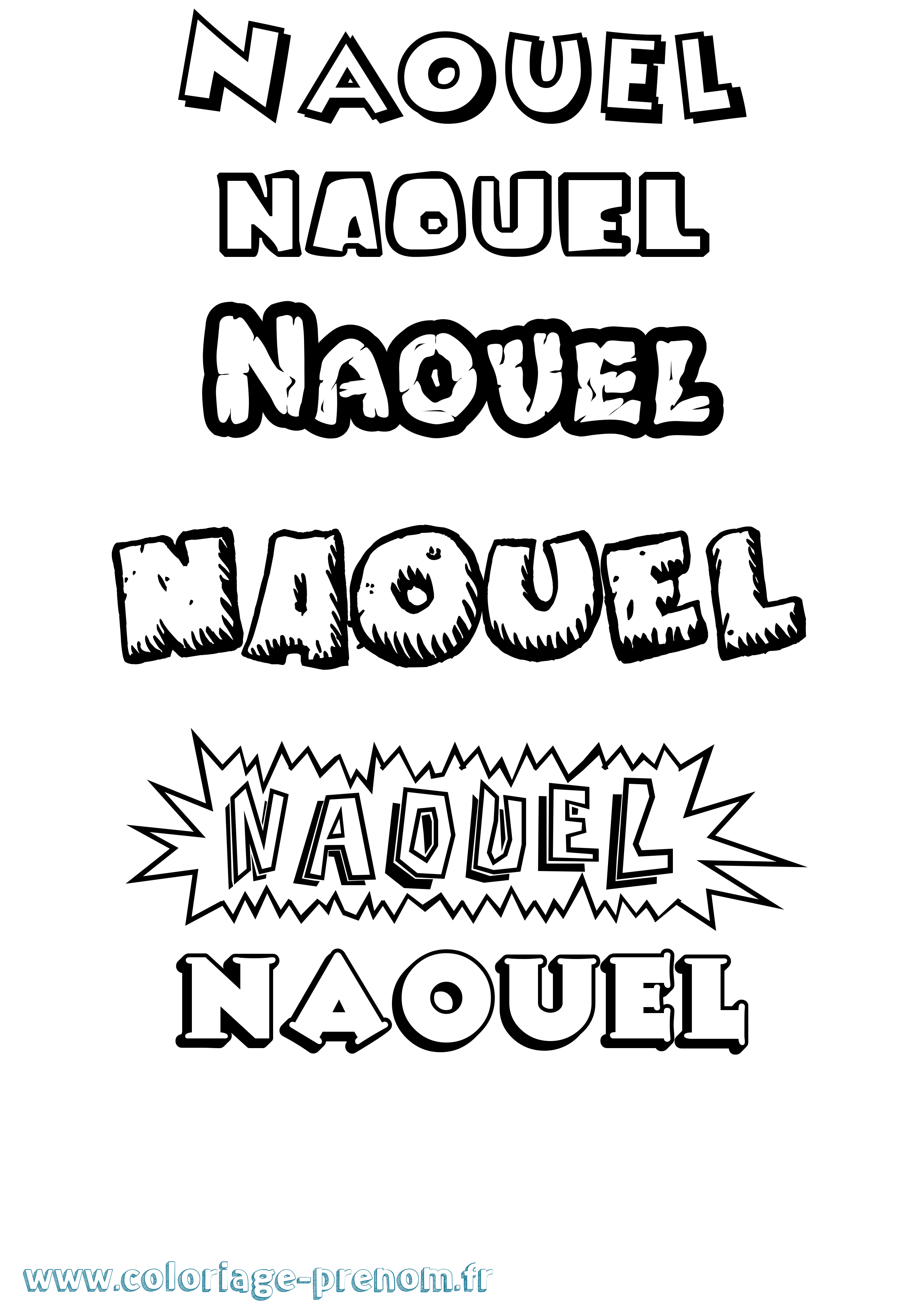 Coloriage Naouel Dessin Animé Coloriage prénom Naouel Dessin Animé