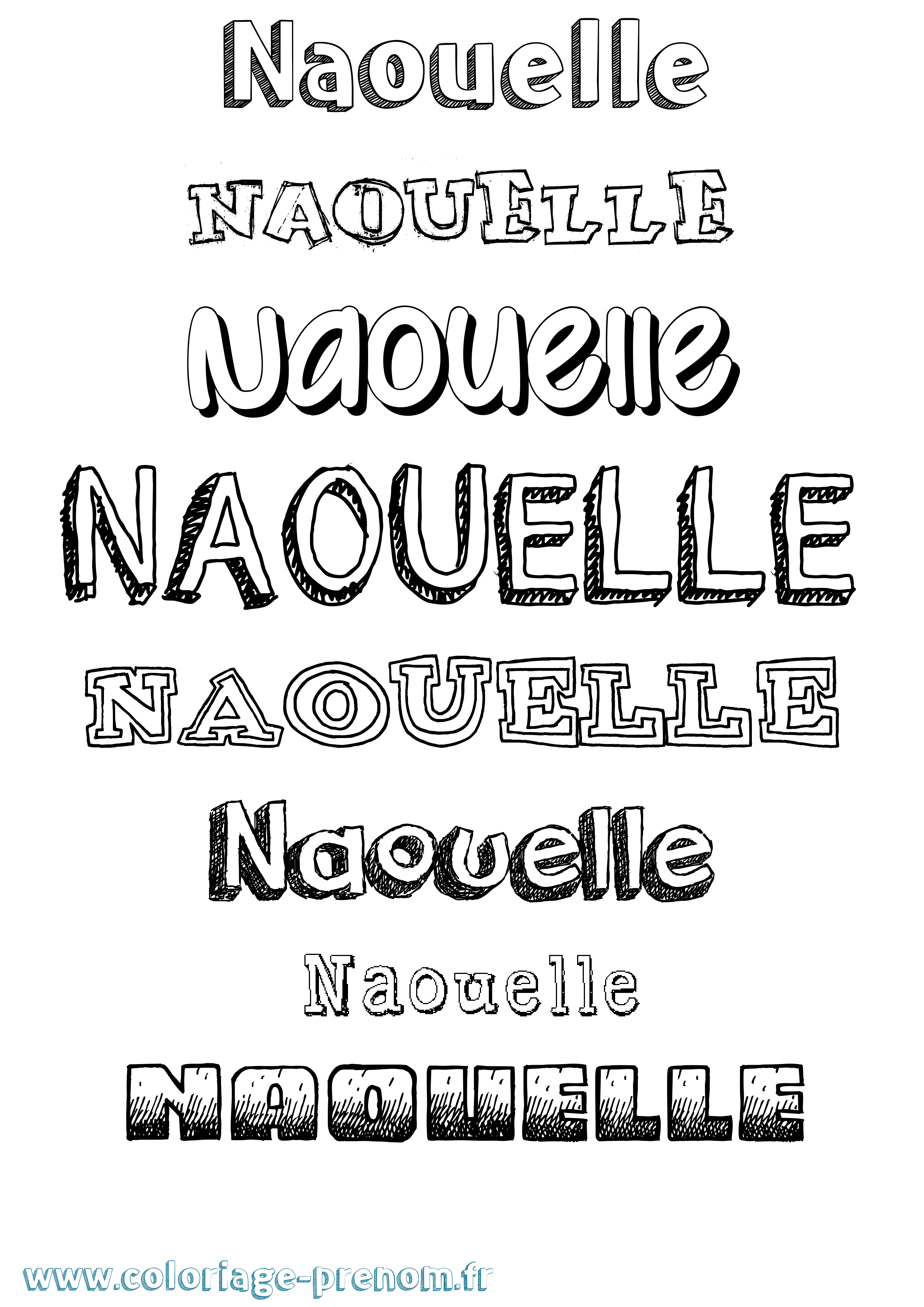 Coloriage Naouelle Dessiné Coloriage prénom Naouelle Dessiné