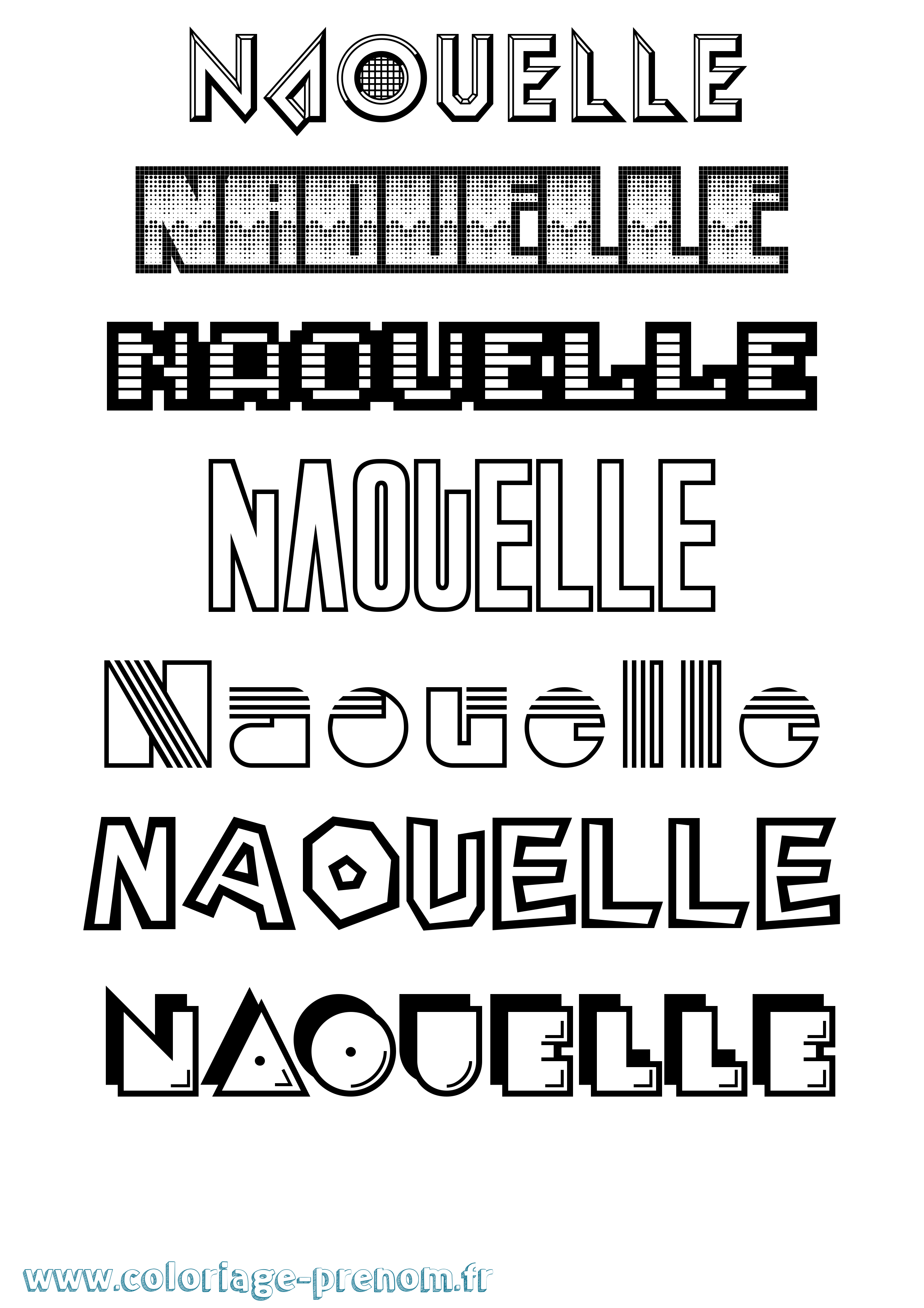 Coloriage Naouelle Jeux Vidéos Coloriage prénom Naouelle Jeux Vidéos