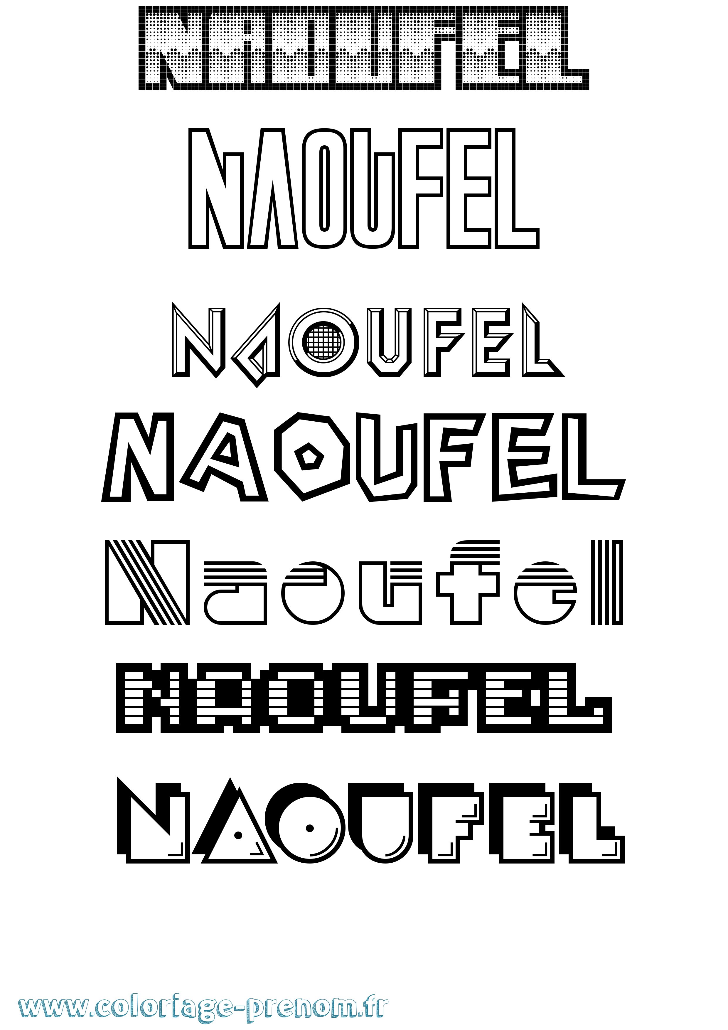 Coloriage Naoufel Jeux Vidéos Coloriage prénom Naoufel Jeux Vidéos
