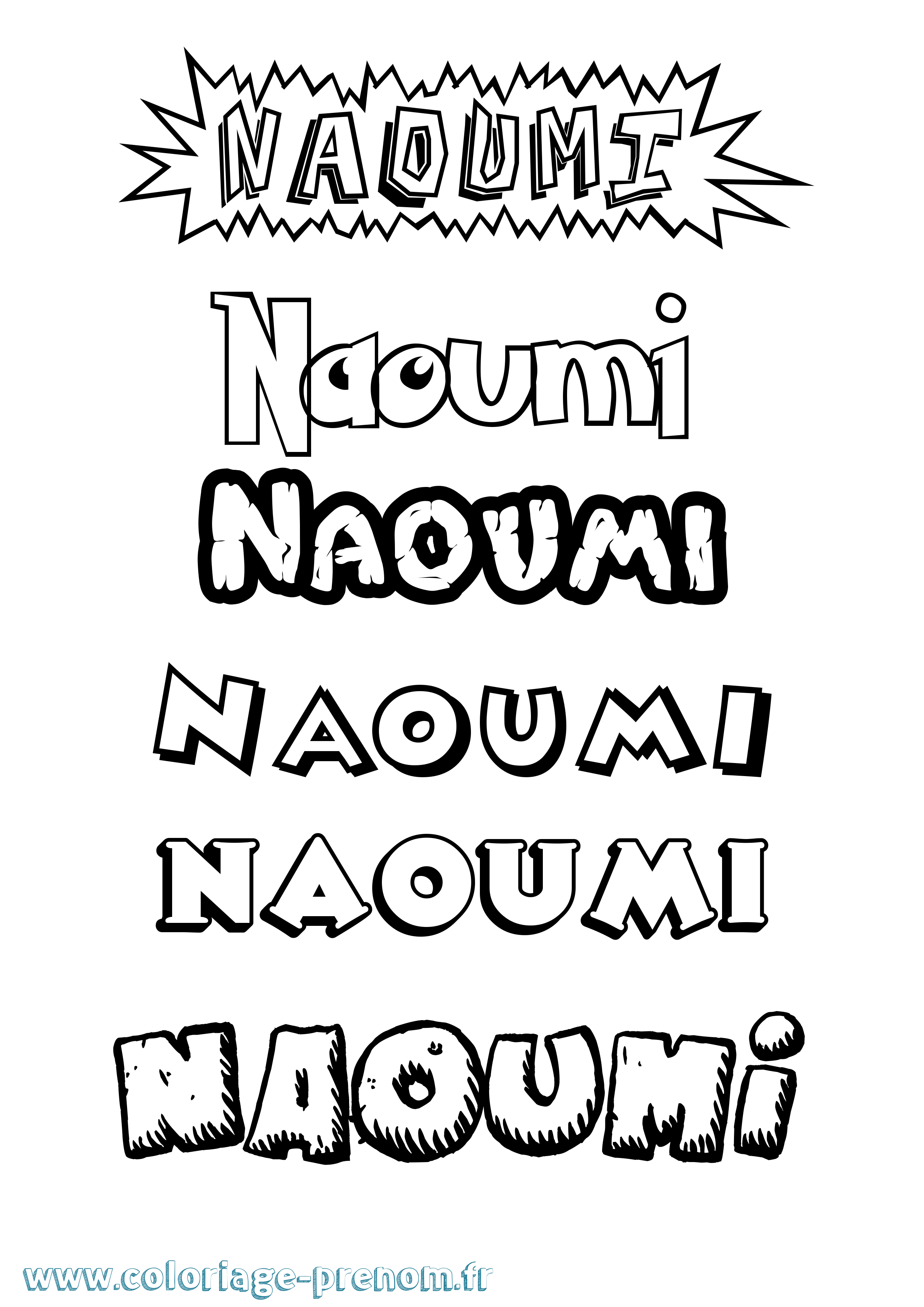 Coloriage Naoumi Dessin Animé Coloriage prénom Naoumi Dessin Animé