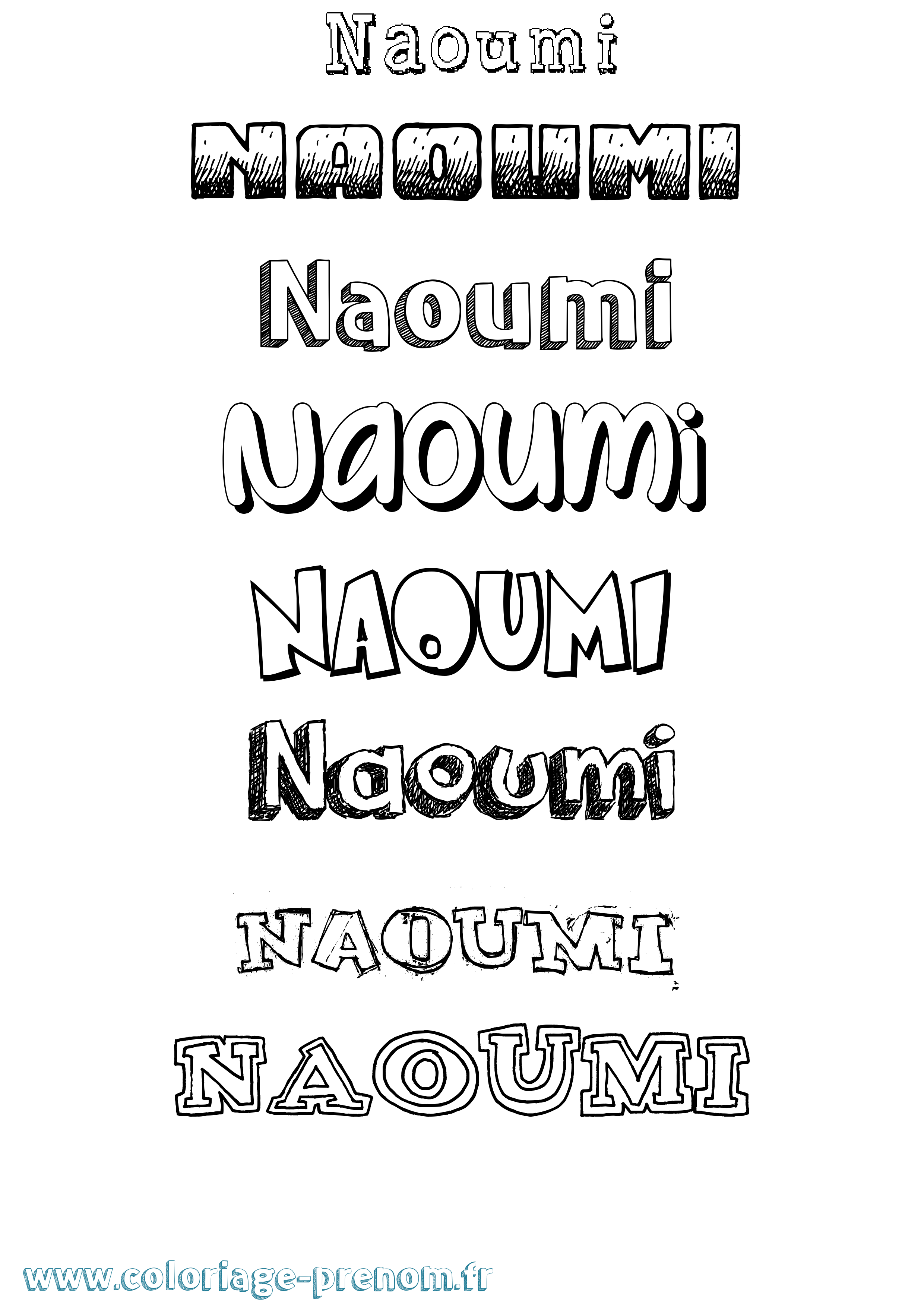 Coloriage Naoumi Dessiné Coloriage prénom Naoumi Dessiné