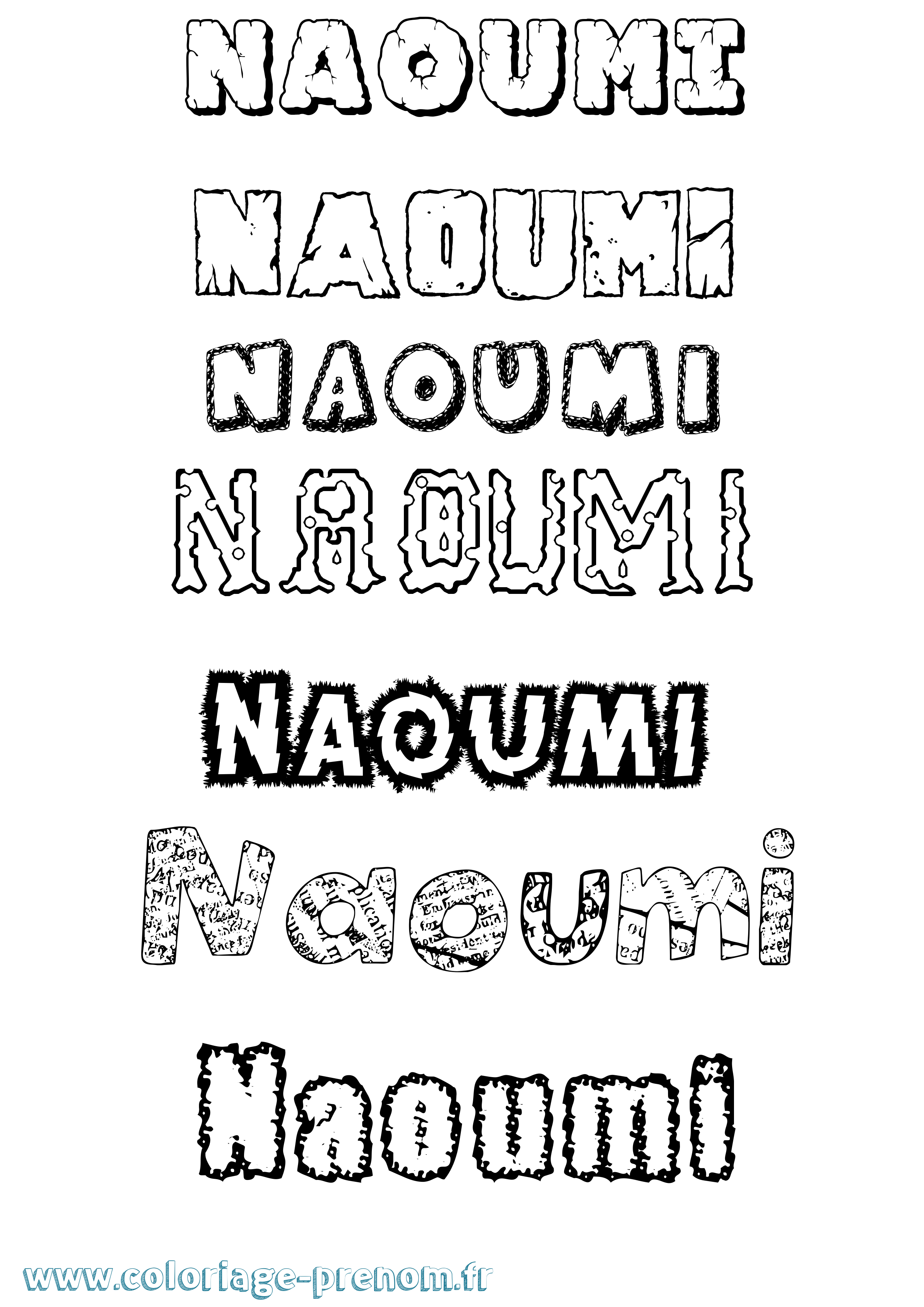 Coloriage Naoumi Destructuré Coloriage prénom Naoumi Destructuré