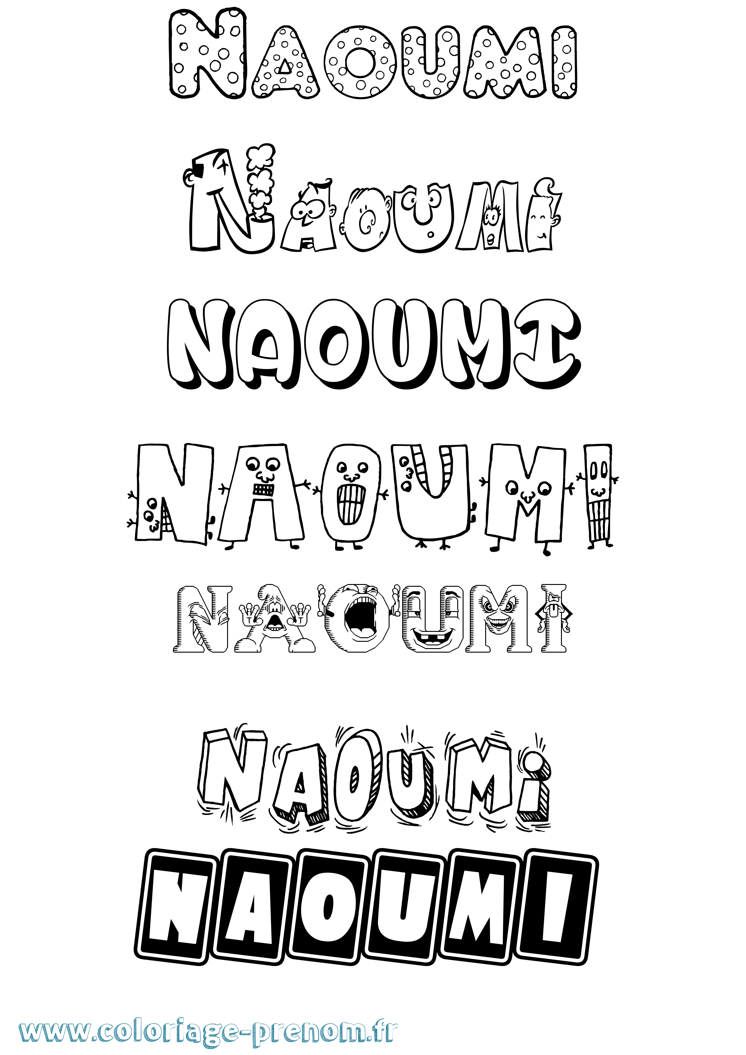 Coloriage Naoumi Fun Coloriage prénom Naoumi Fun