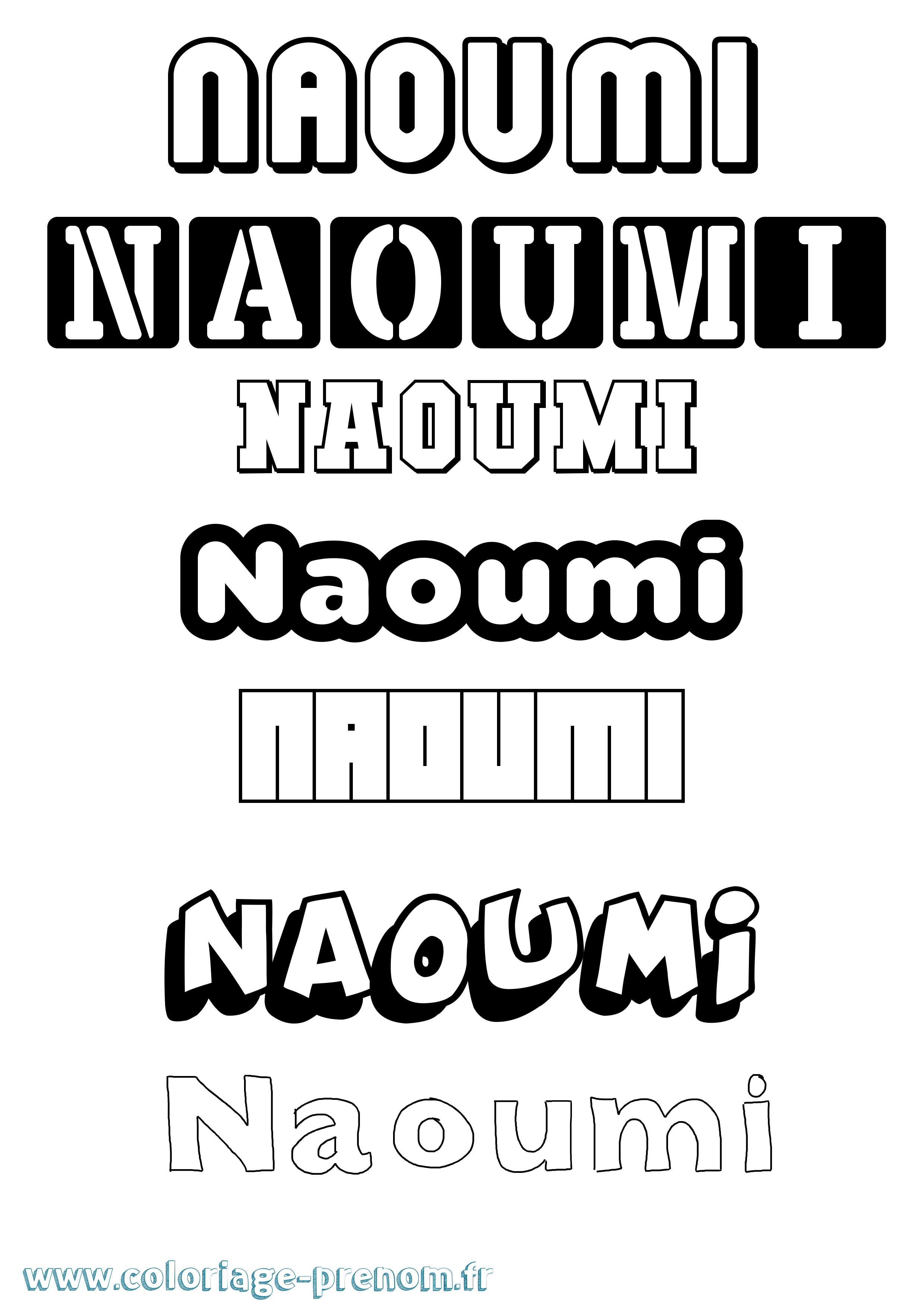 Coloriage Naoumi Simple Coloriage prénom Naoumi Simple