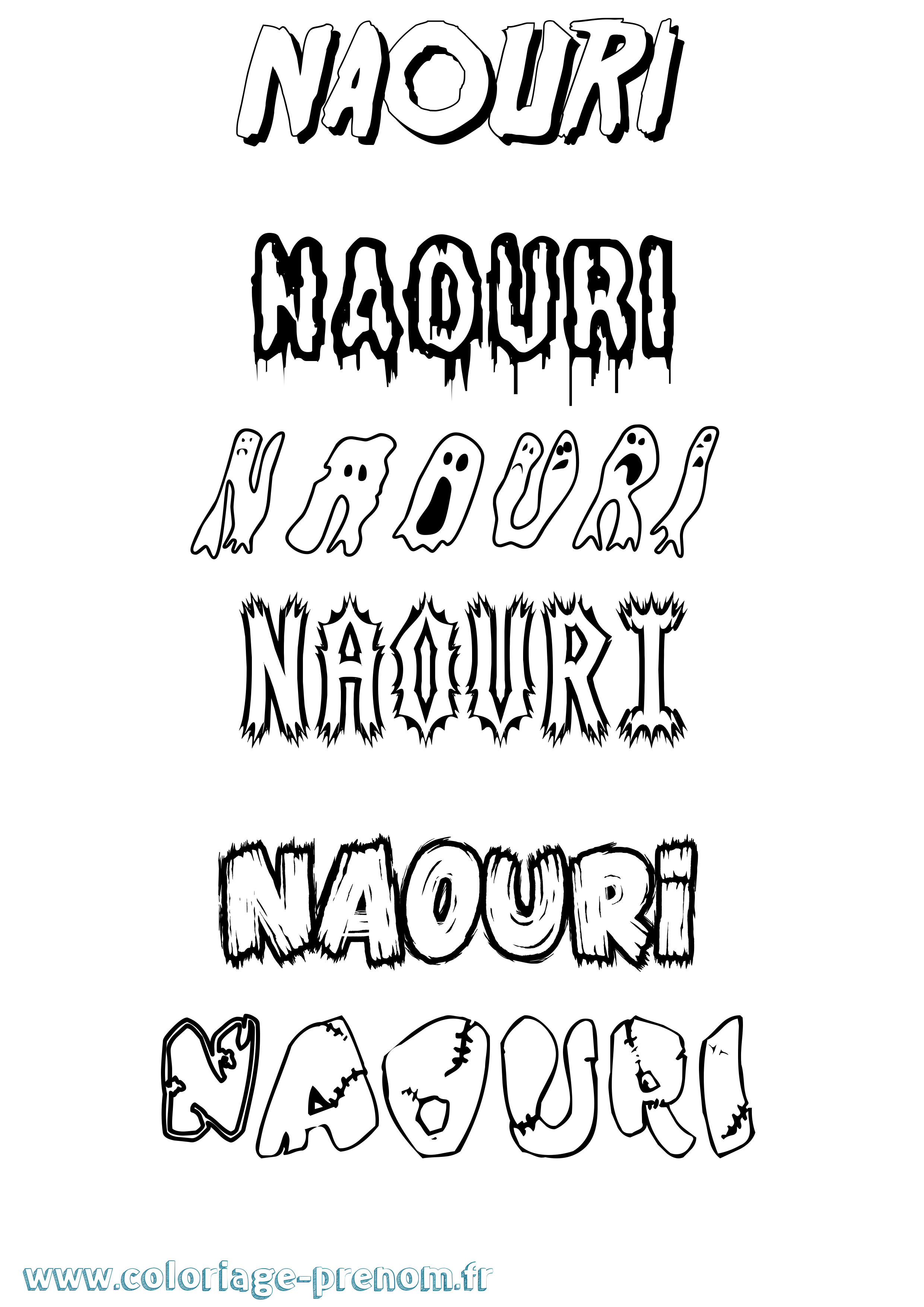 Coloriage Naouri Frisson Coloriage prénom Naouri Frisson