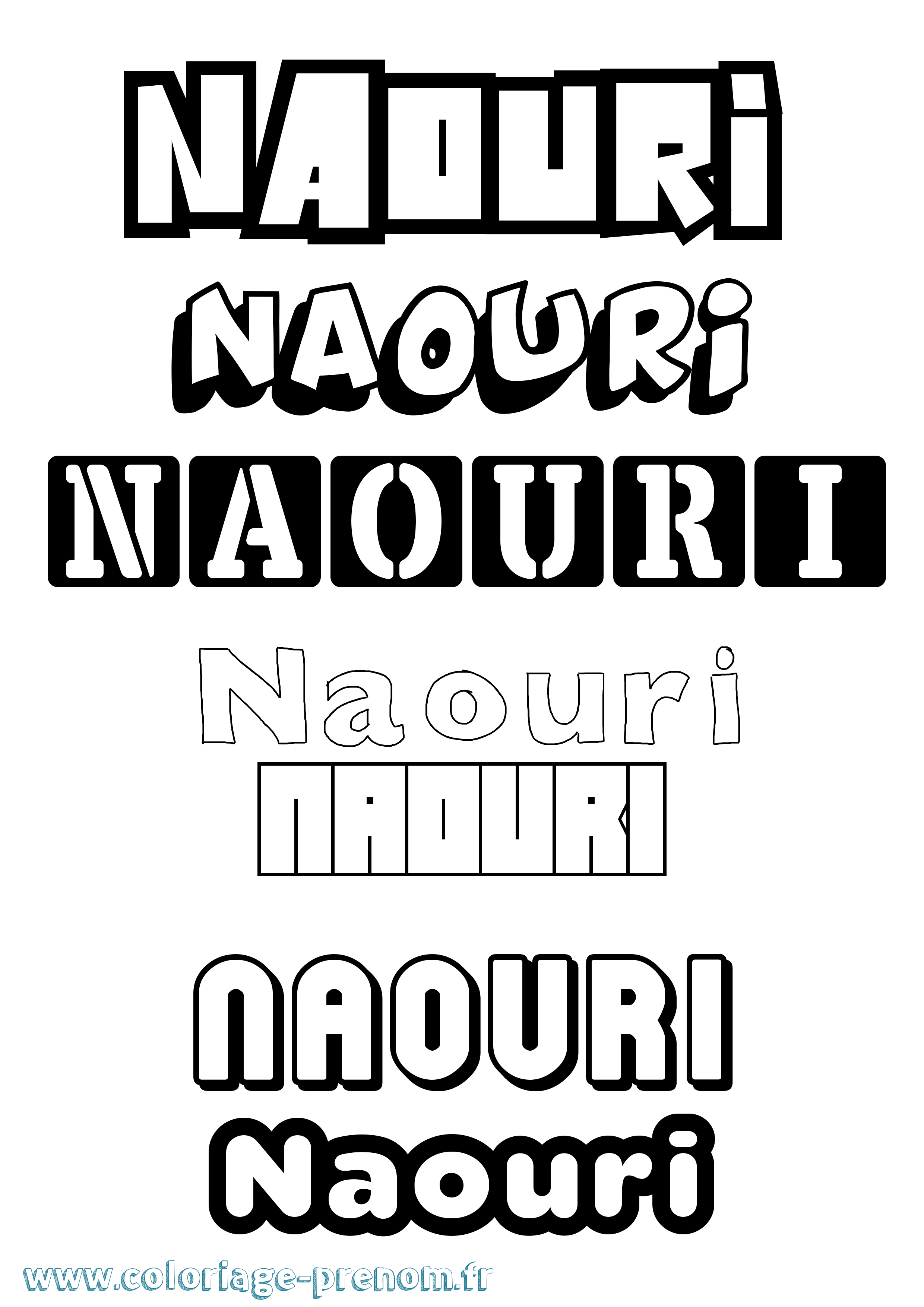 Coloriage Naouri Simple Coloriage prénom Naouri Simple