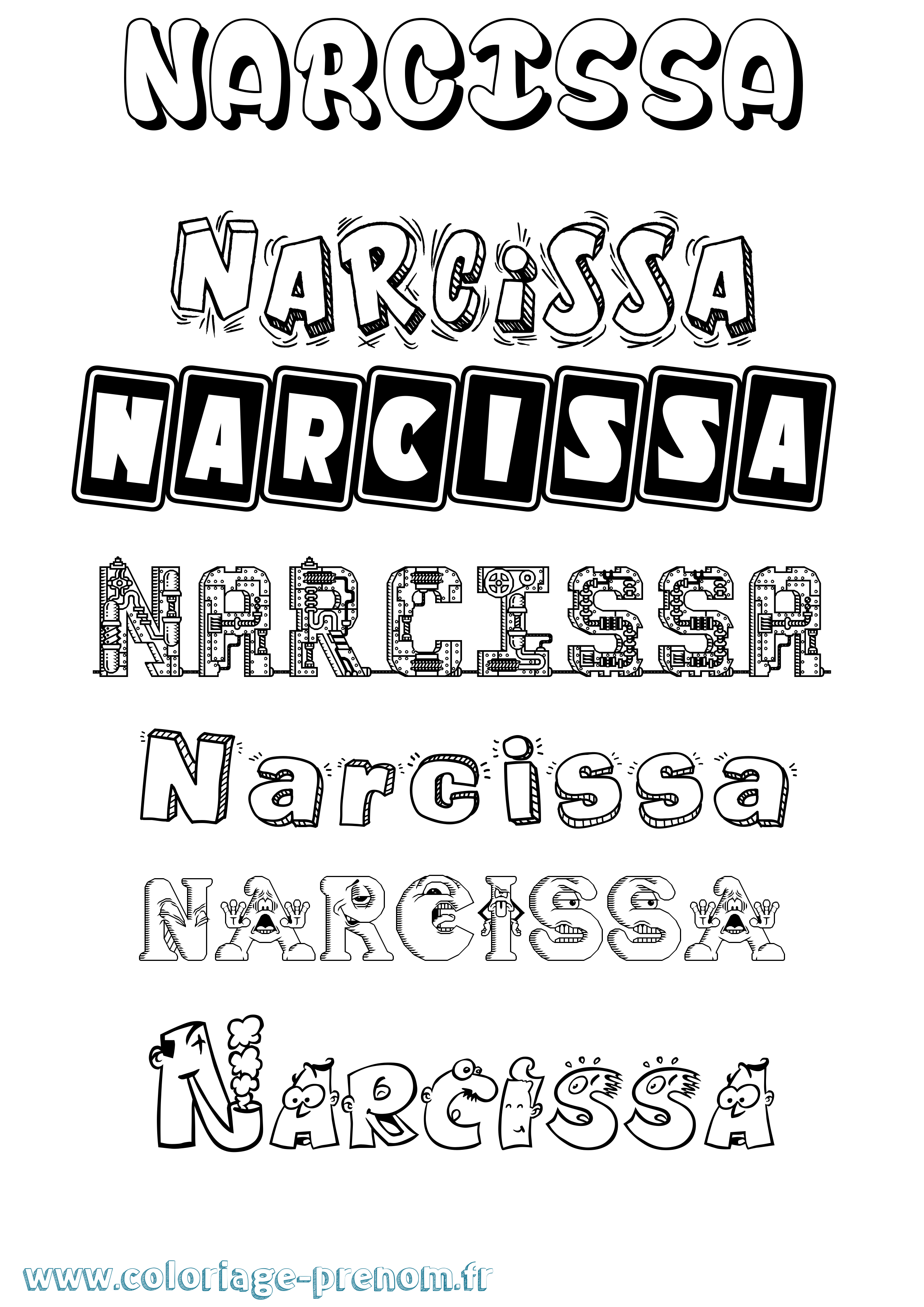 Coloriage Narcissa Fun Coloriage prénom Narcissa Fun