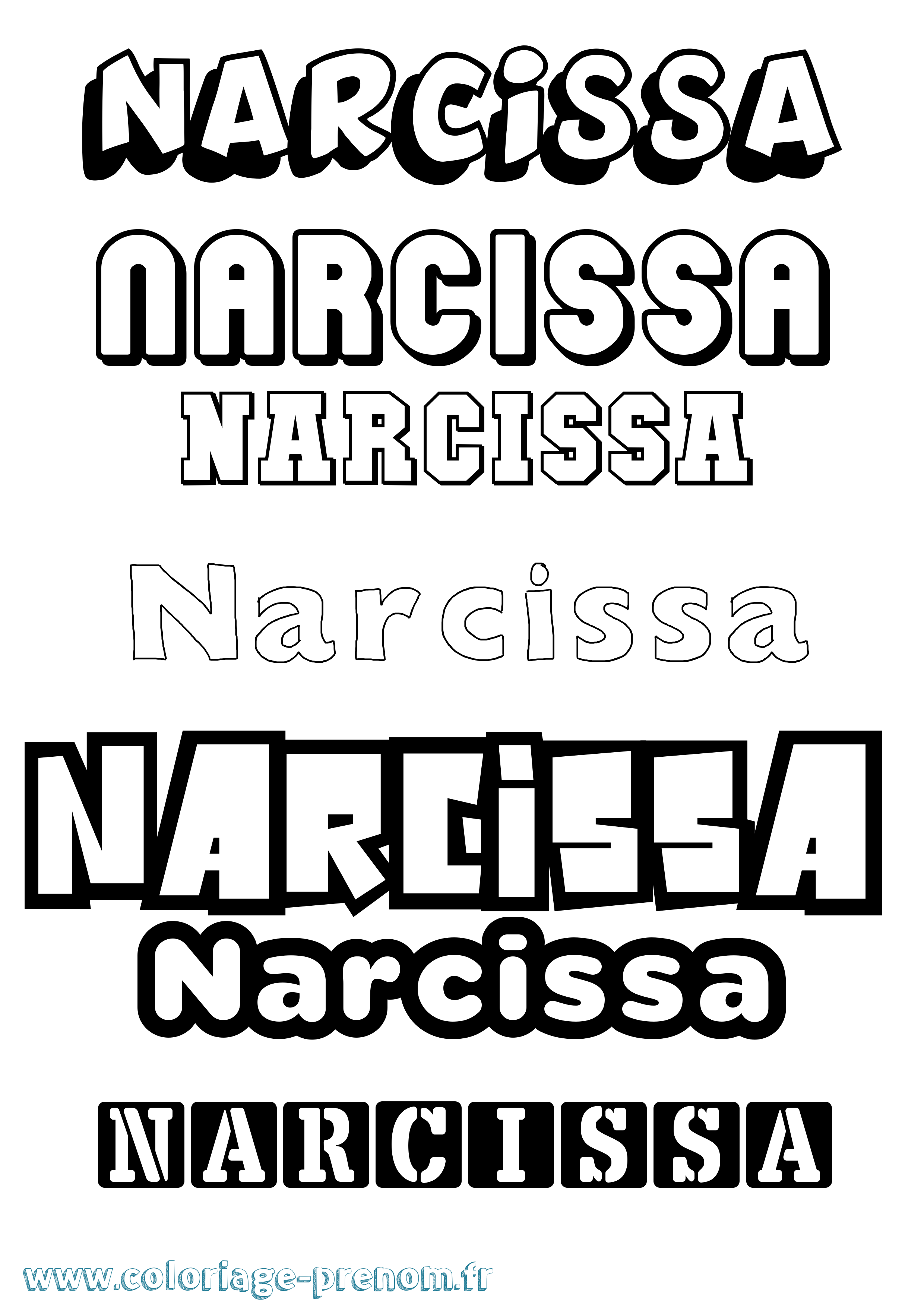 Coloriage Narcissa Simple Coloriage prénom Narcissa Simple