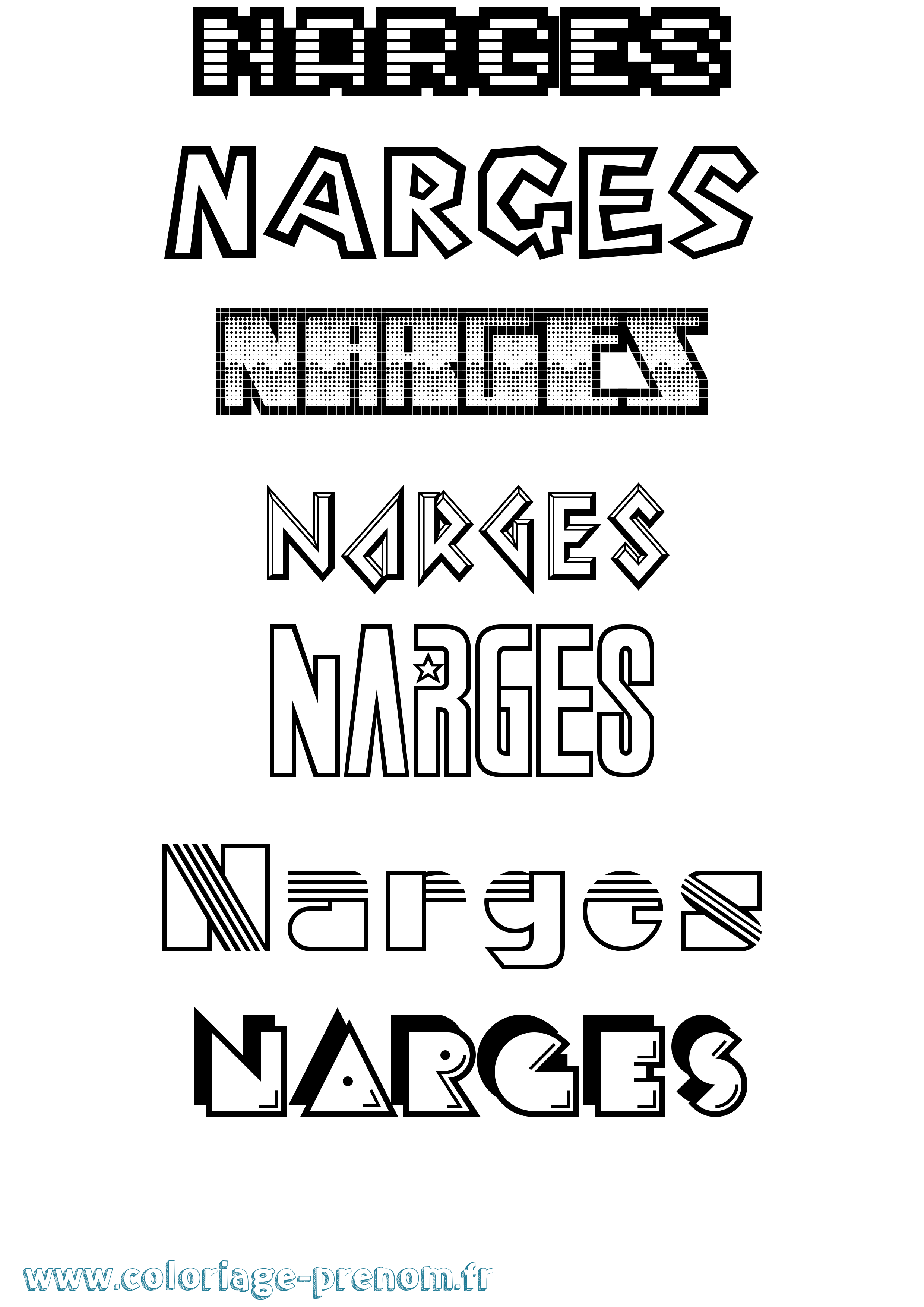 Coloriage Narges Jeux Vidéos Coloriage prénom Narges Jeux Vidéos