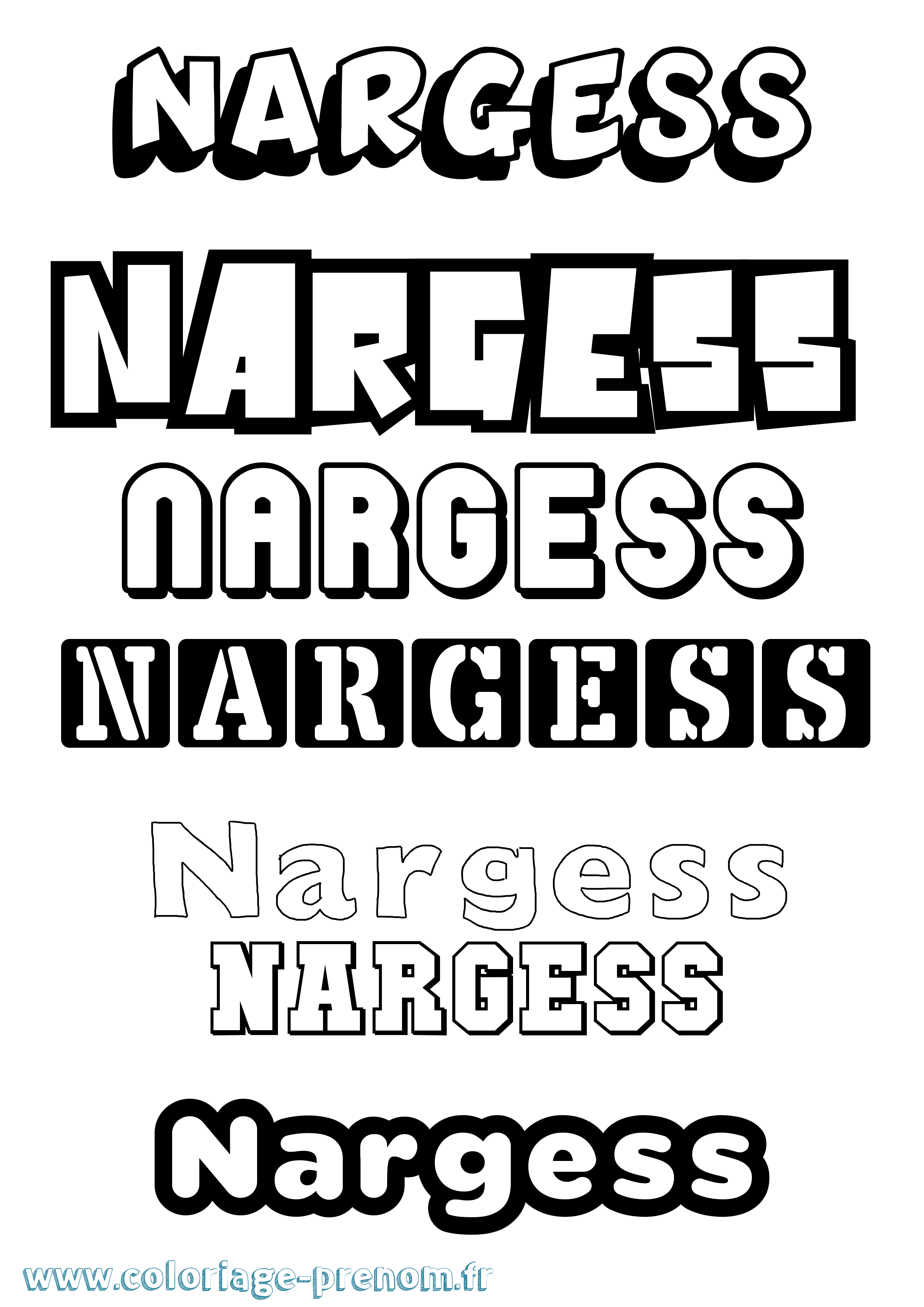 Coloriage Nargess Simple Coloriage prénom Nargess Simple