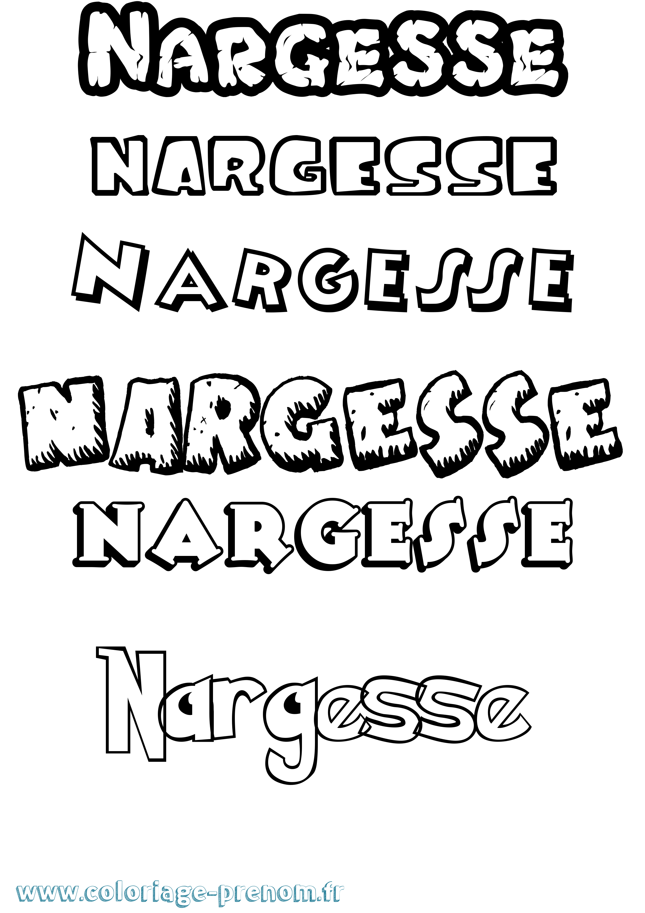 Coloriage Nargesse Dessin Animé Coloriage prénom Nargesse Dessin Animé