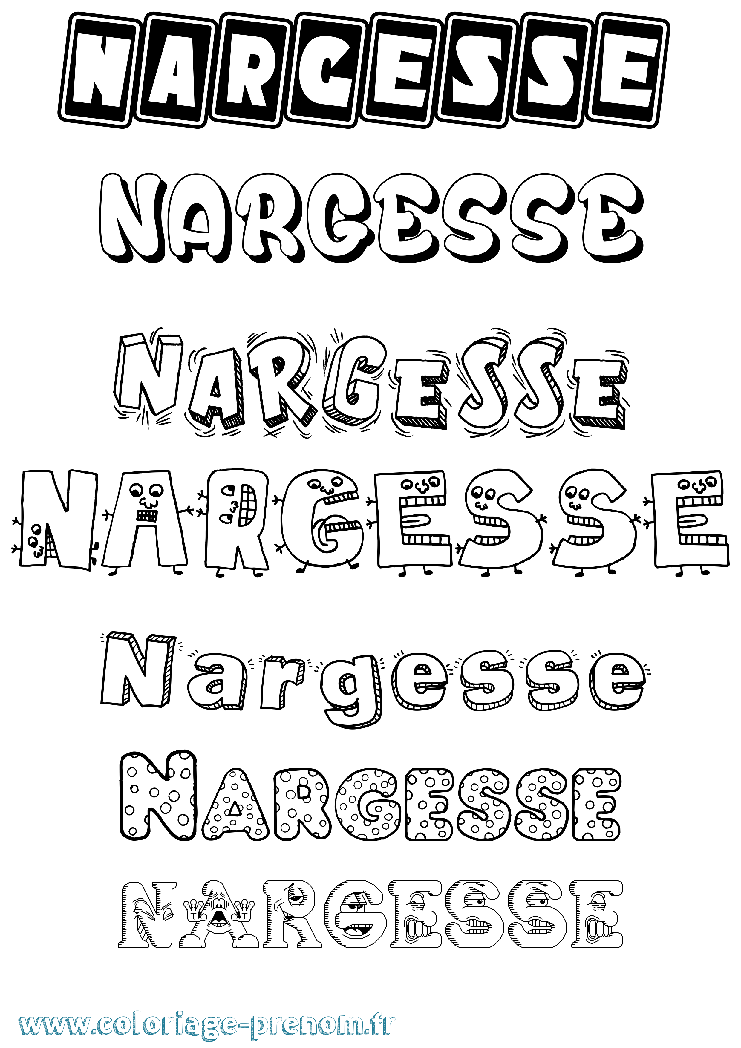 Coloriage Nargesse Fun Coloriage prénom Nargesse Fun