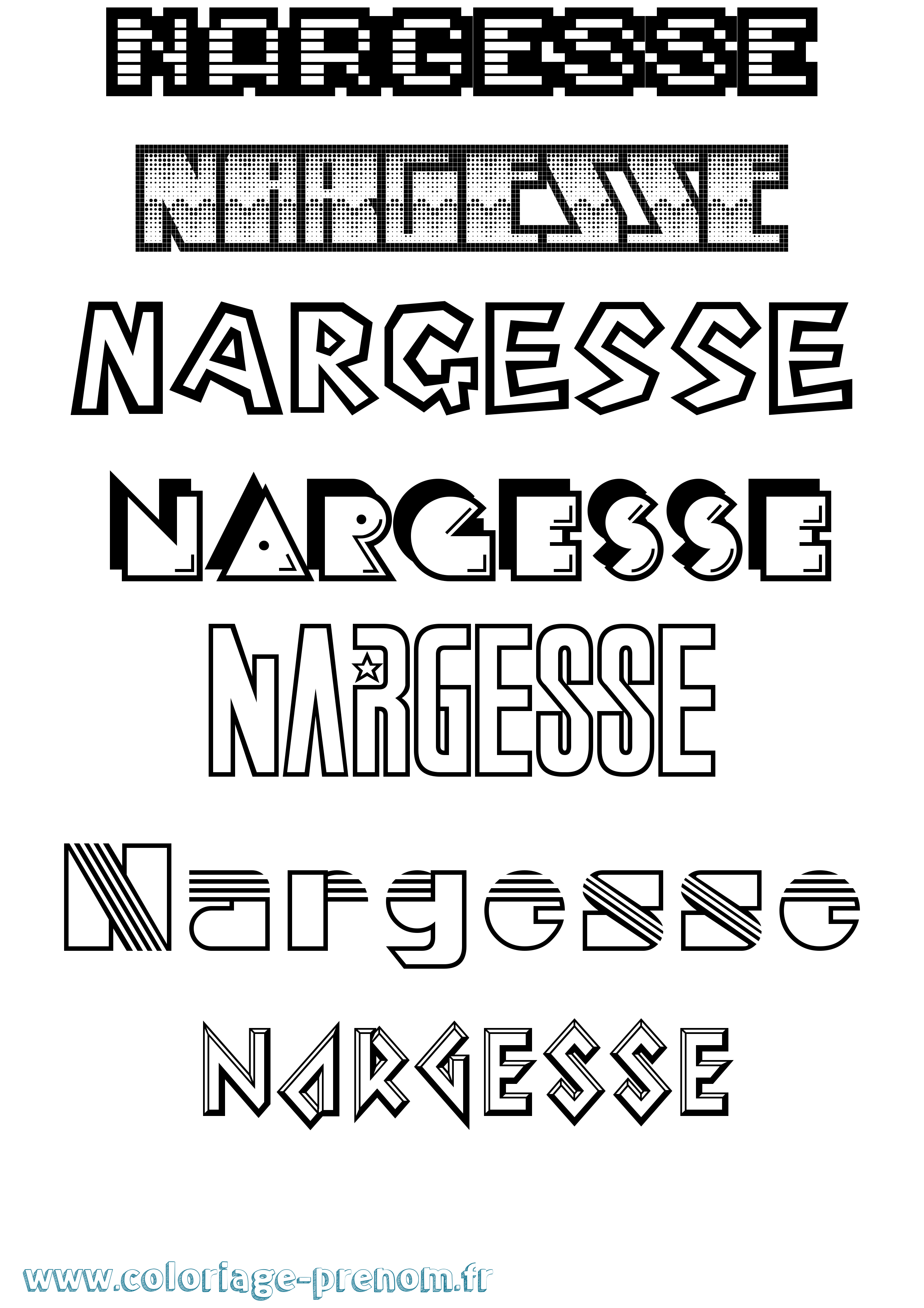 Coloriage Nargesse Jeux Vidéos Coloriage prénom Nargesse Jeux Vidéos