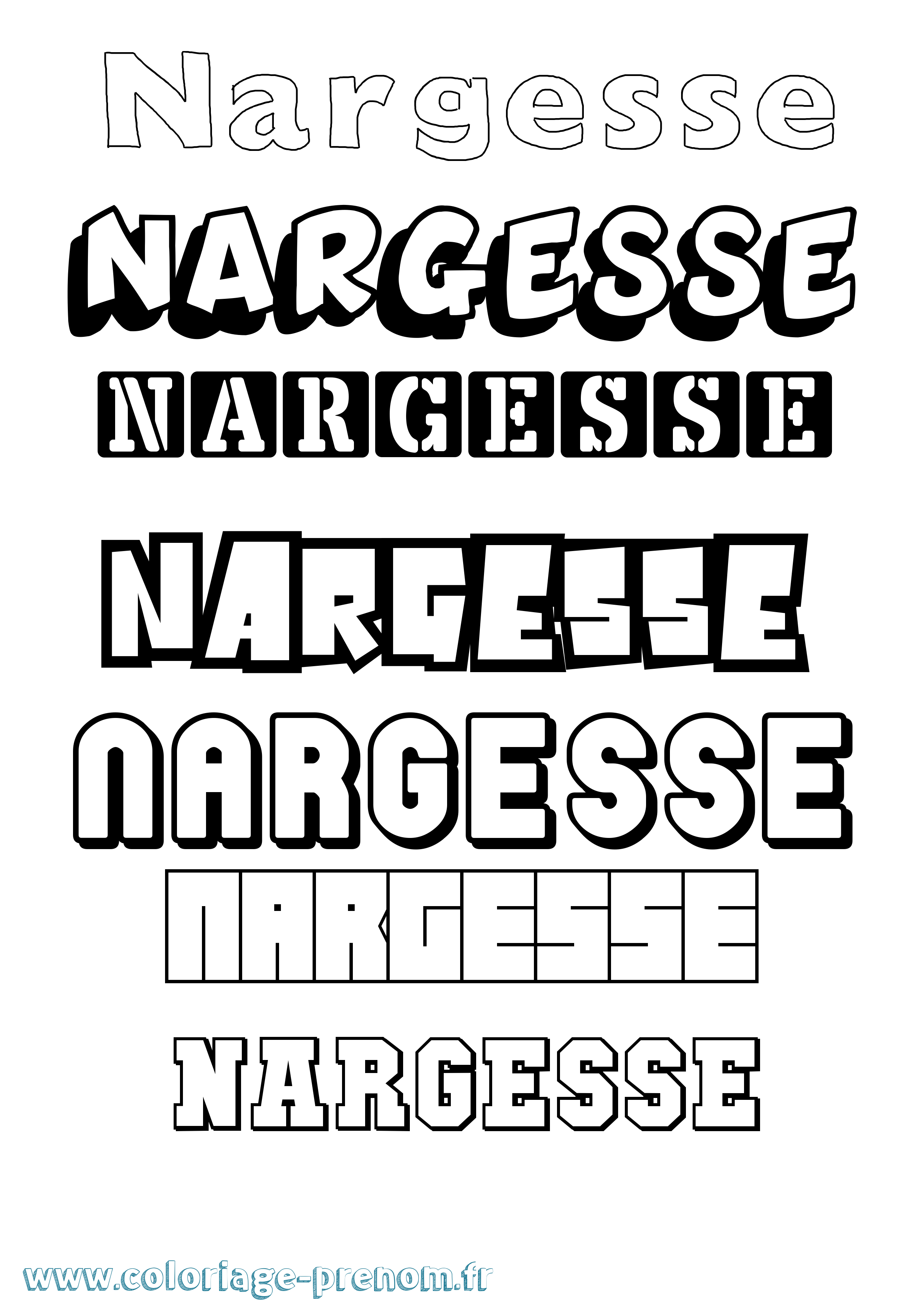 Coloriage Nargesse Simple Coloriage prénom Nargesse Simple