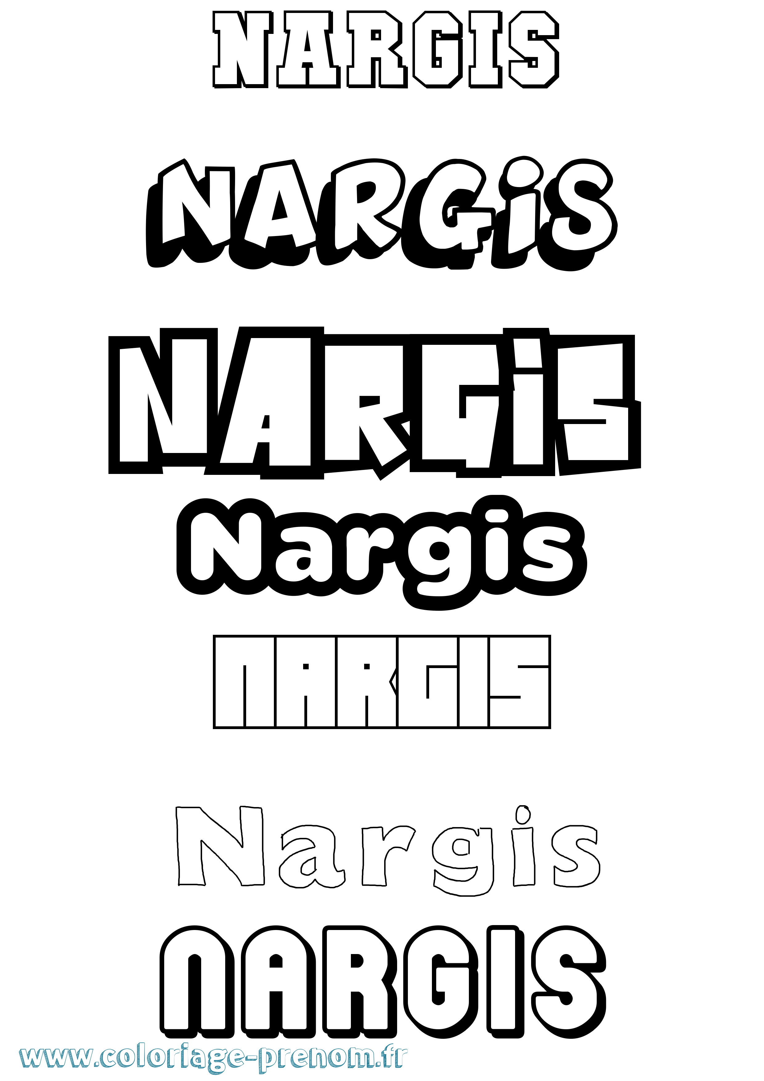 Coloriage Nargis Simple Coloriage prénom Nargis Simple